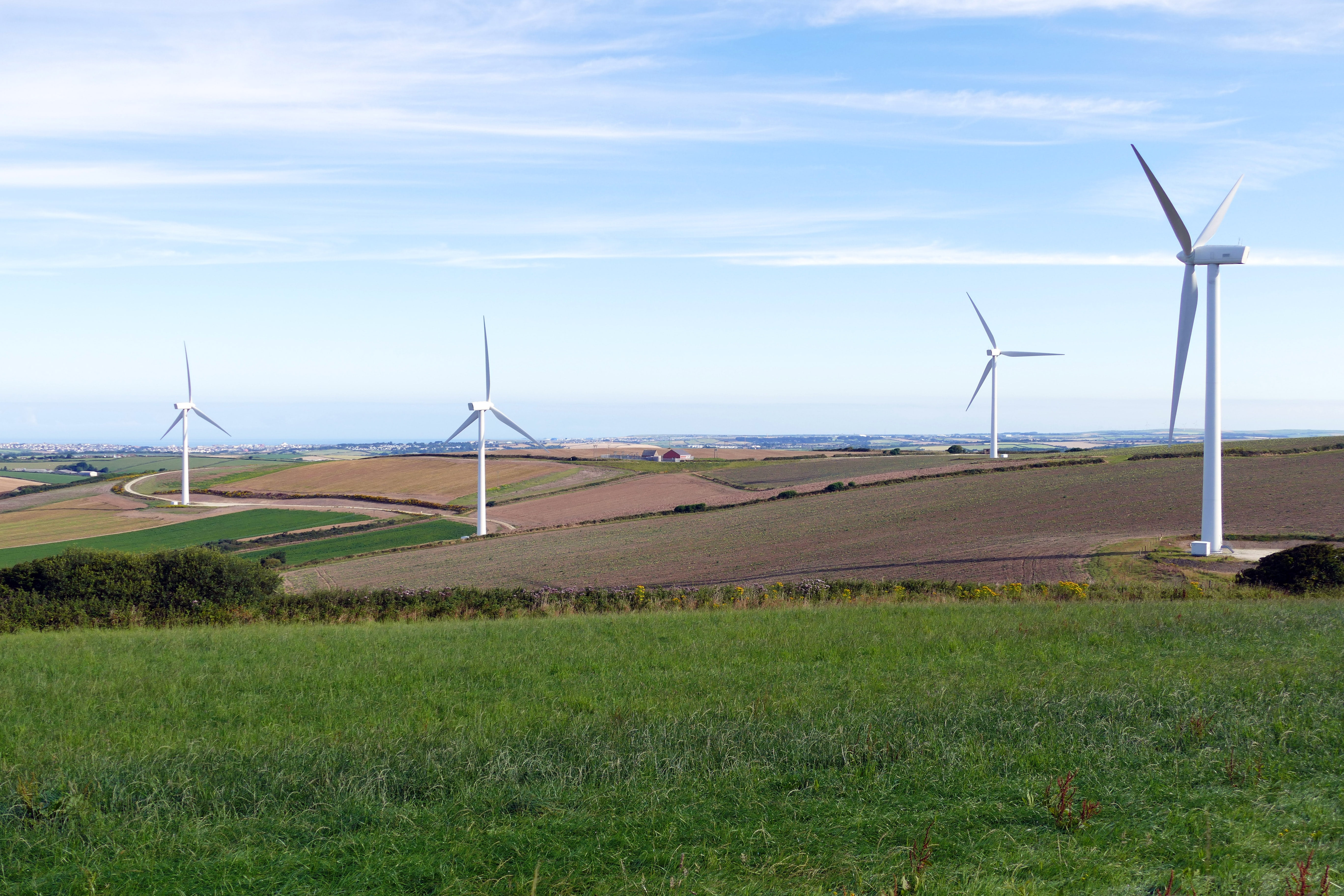 plant, cloud, day, wind farm, electricity, farm, landscape, beauty in nature, sustainable, blue, industry, environmental, supply, electric, generator, development, HD Wallpaper