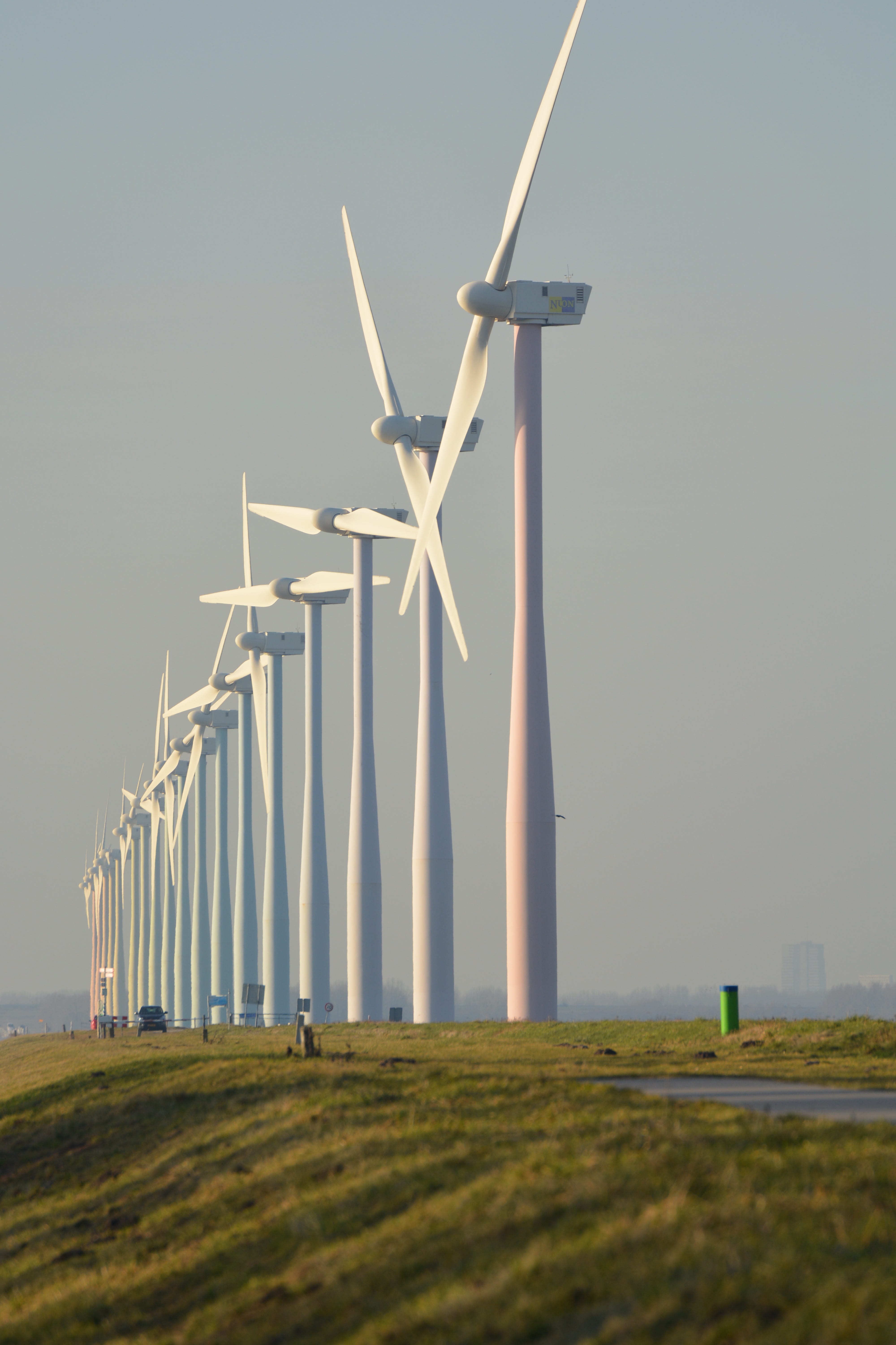 no people, recycling, land, outdoors, environment, wind energy, industry, energy, wind Power, Netherlands, clear sky, sustainable resources, sky, power, Phone HD Wallpaper