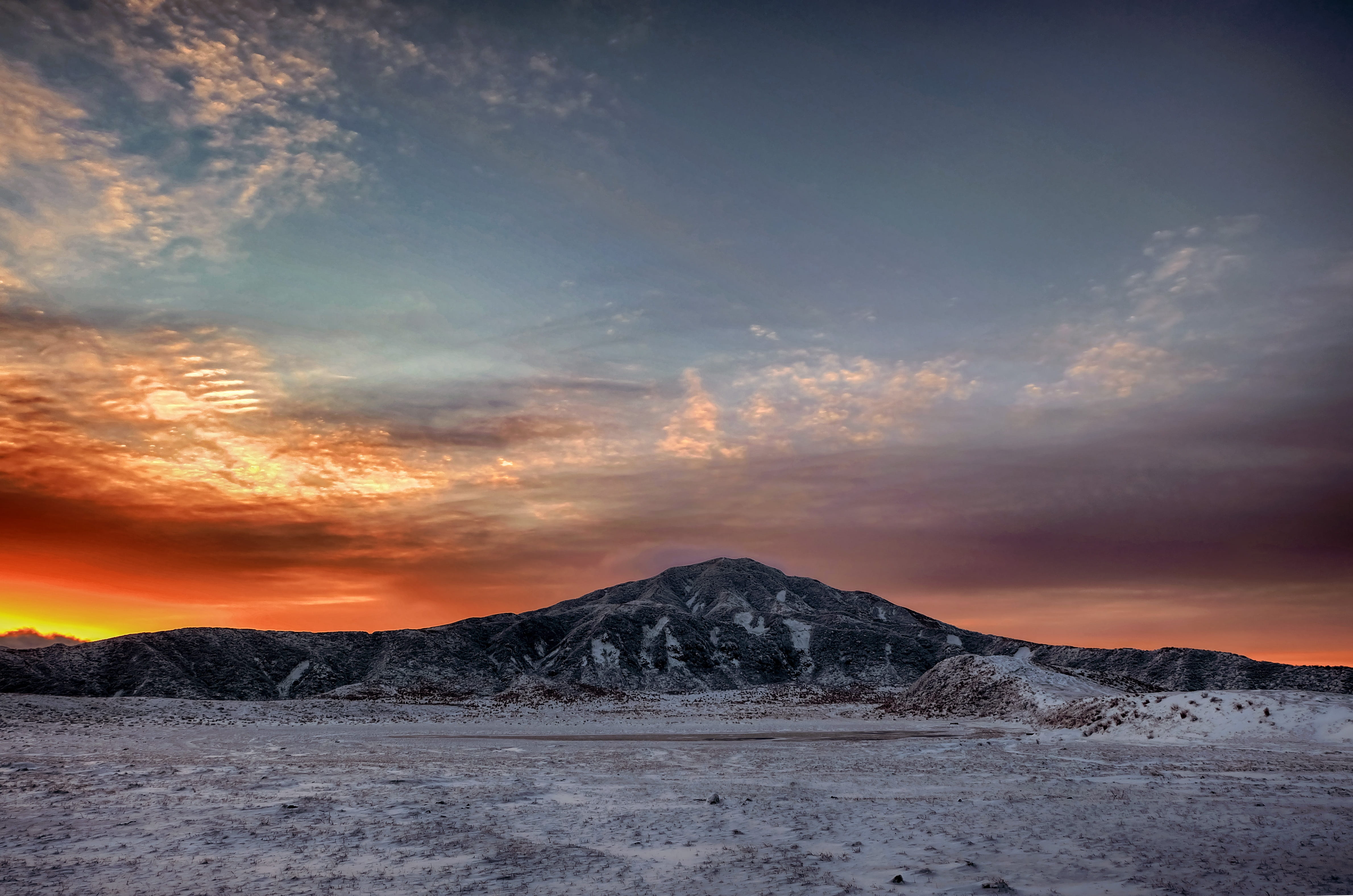 dramatic Sky, scenics - nature, hdr, clouds, volcano, dusk, tranquility, aso mountain, photography, environment, mountain, nature, cloud - Sky, japan, cold temperature, HD Wallpaper