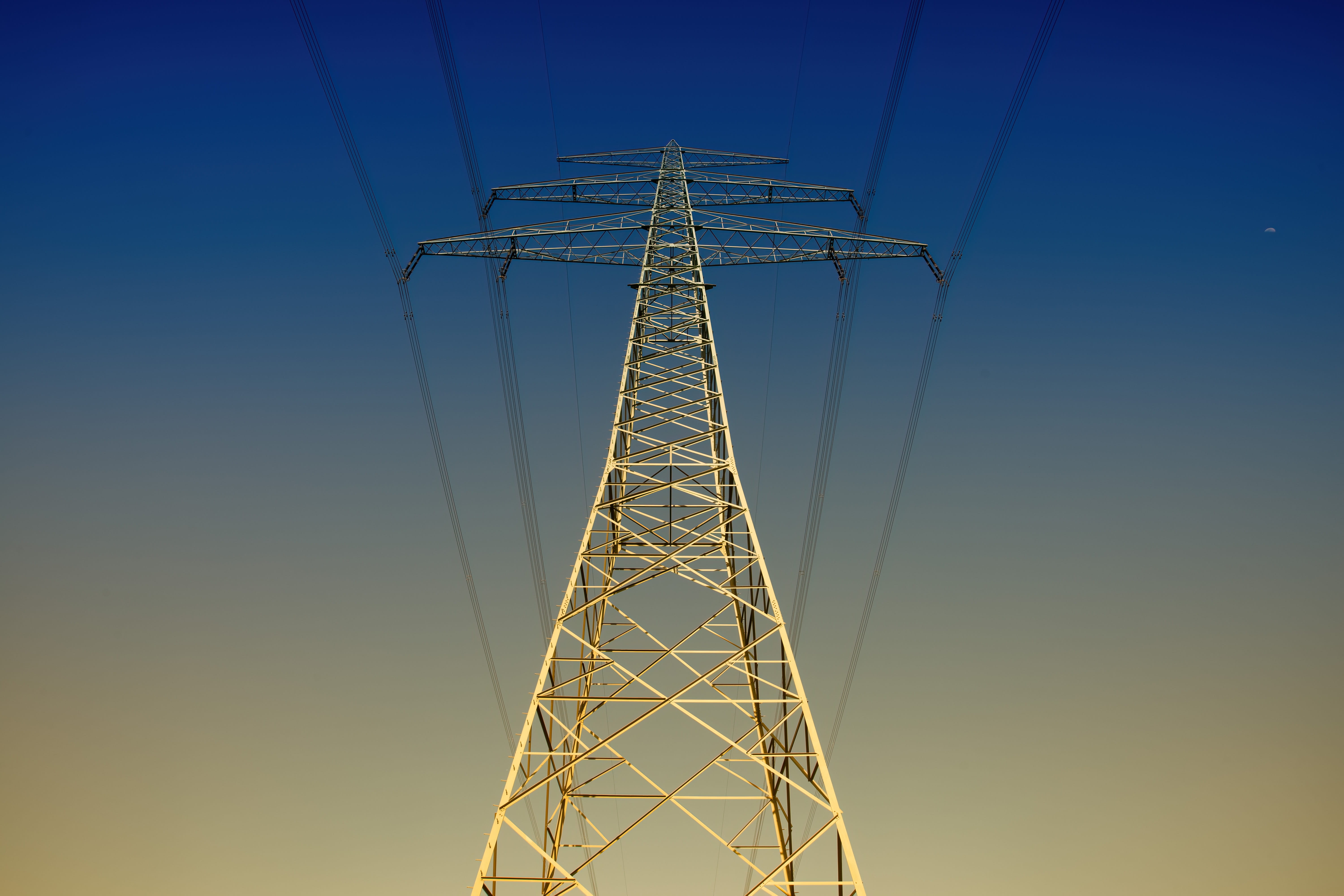 power line, current conducting, architecture, outdoors, tower, catenary, metal, fuel and power generation, sky, reinforce, built structure, clear sky, cable, HD Wallpaper