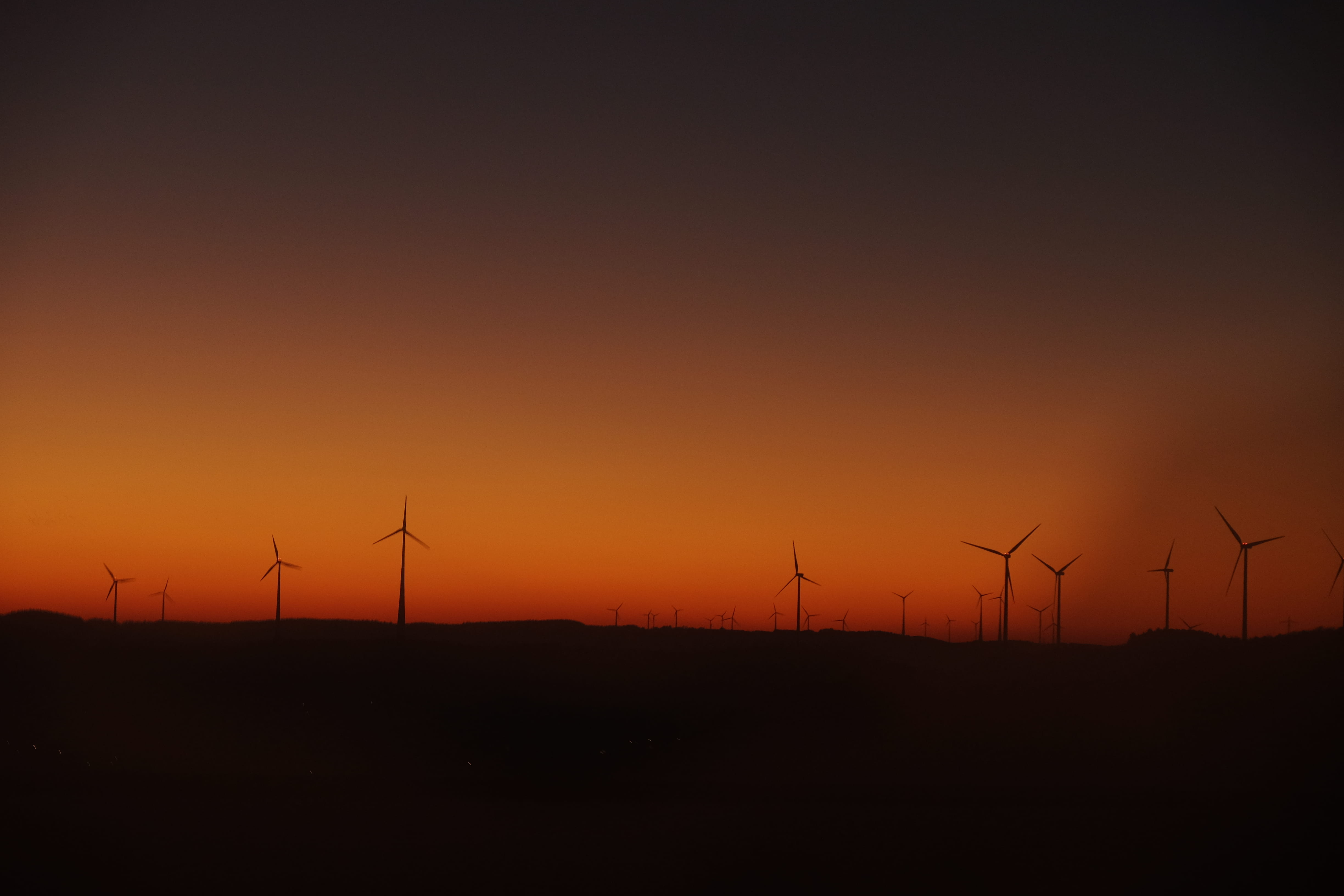 Little, energy, environment, no people, orange, turbine, wind, windmill, windmills, Wind Park, land, industry, fuel and Power Generation, power Supply, HD Wallpaper
