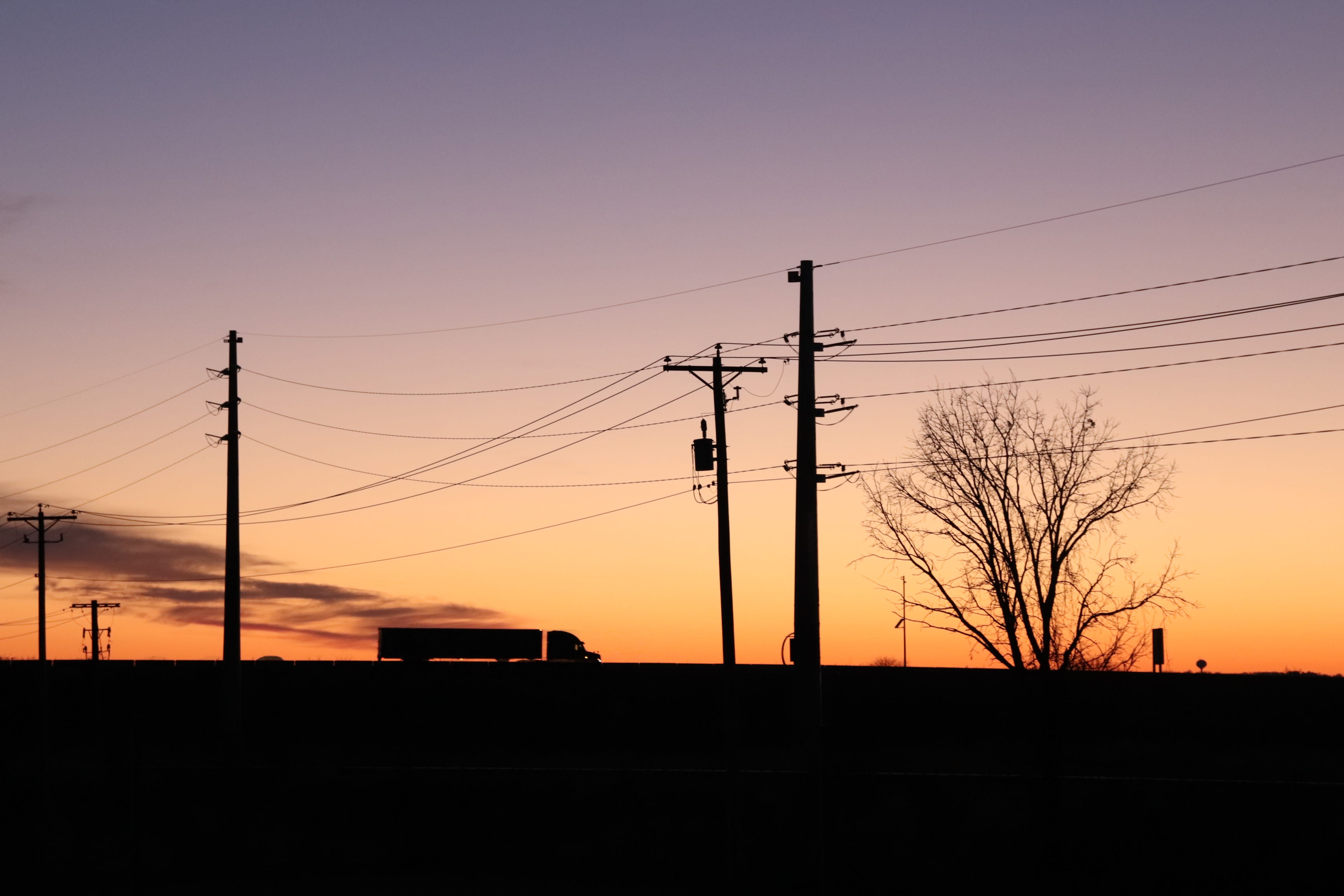 telephone pole, technology, cloud, truck, connection, pole, nature, orange color, distance, architecture, transportation, small, adventure, outdoors, vechile, HD Wallpaper