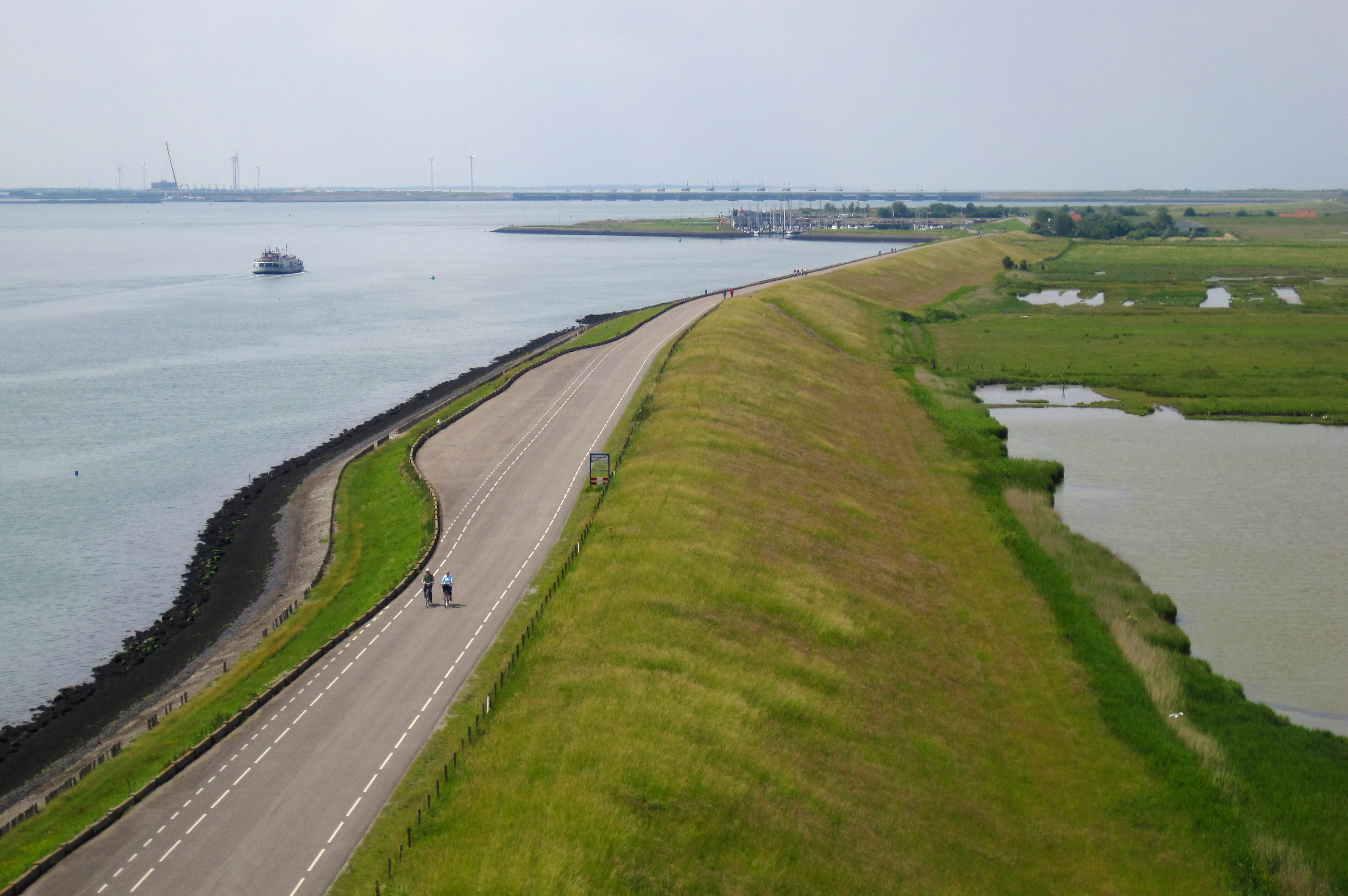 green color, no people, day, sea, dike, scenics - nature, environment, sky, nature, road, transportation, tranquility, landscape, grass, water, land, beauty in nature, HD Wallpaper