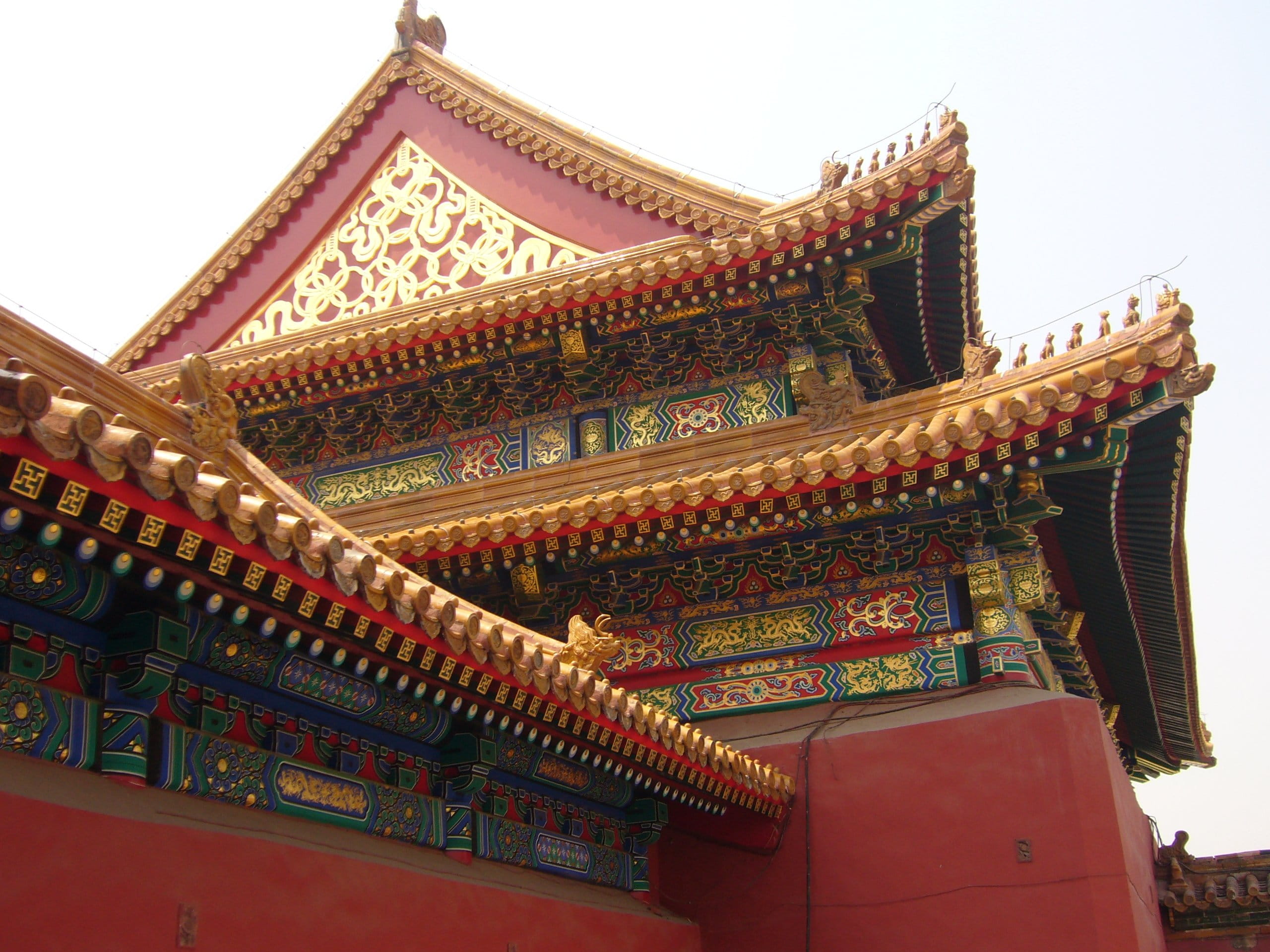 asia, Roof, history, Beijing, craft, pagoda, building, temple - Building, east Asian Culture, cultures, built Structure, outdoors, multicolored, day, the past, HD Wallpaper