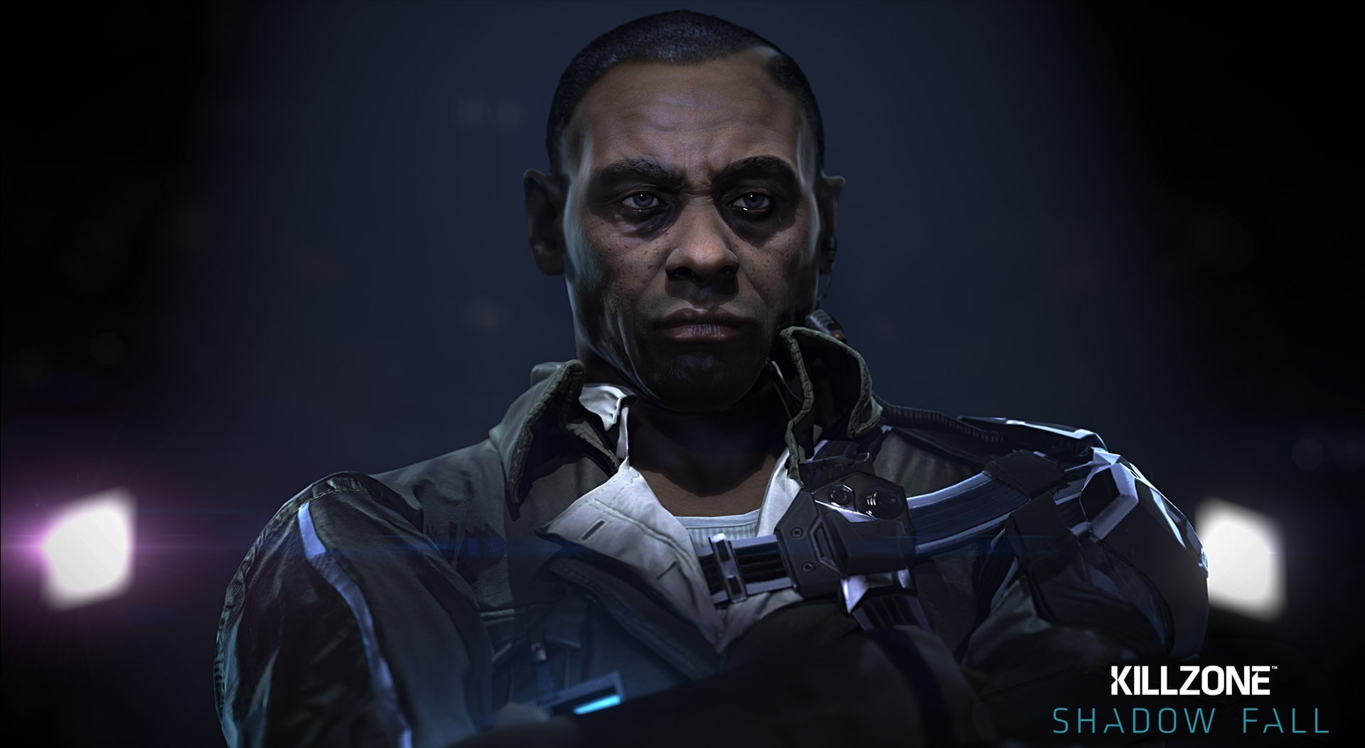 police force, black background, Killzone, government, Sinclair, safety, night, mature adult, looking at camera, aggression, one person, males, men, Games, HD Wallpaper