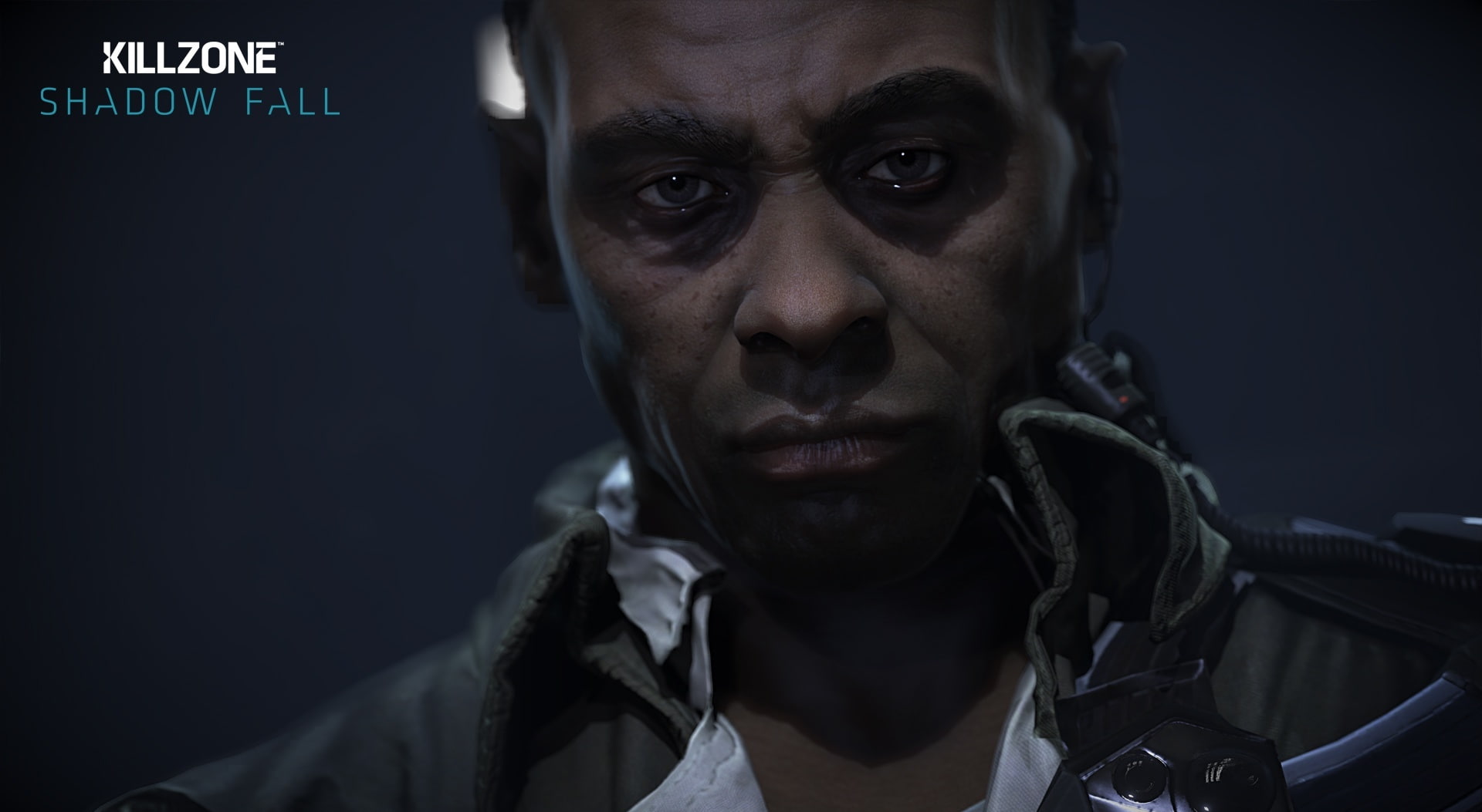 black background, mid adult, males, 2013, one person, Killzone, fall, mid adult men, adult, Multiplayer, close-up, mature men, portrait, dark, looking at camera, HD Wallpaper