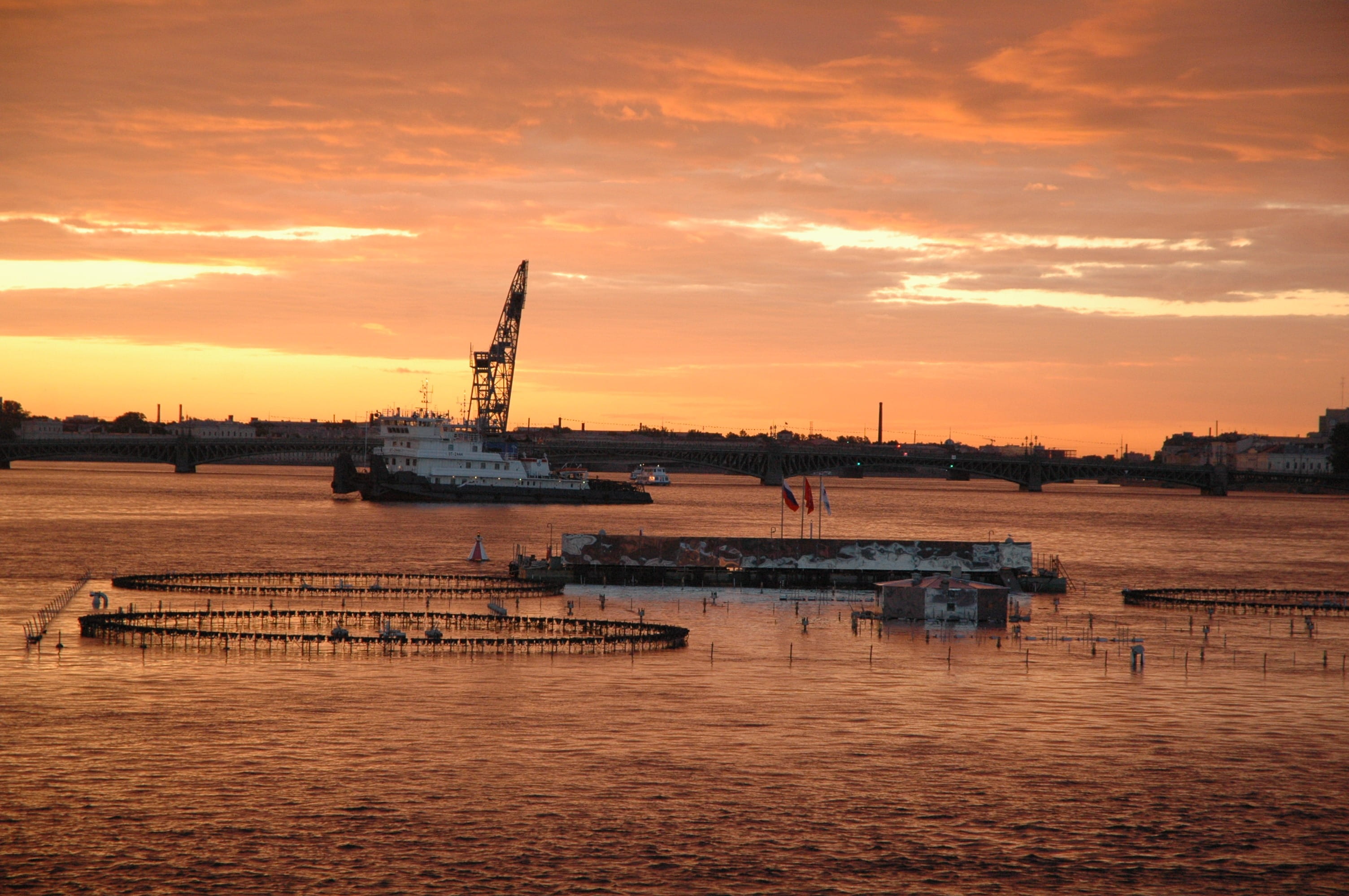 nature, water, pier, silhouette, industry, machinery, Boat, offshore platform, no people, oil refinery, business, architecture, Sea, crane - Construction Machinery, HD Wallpaper