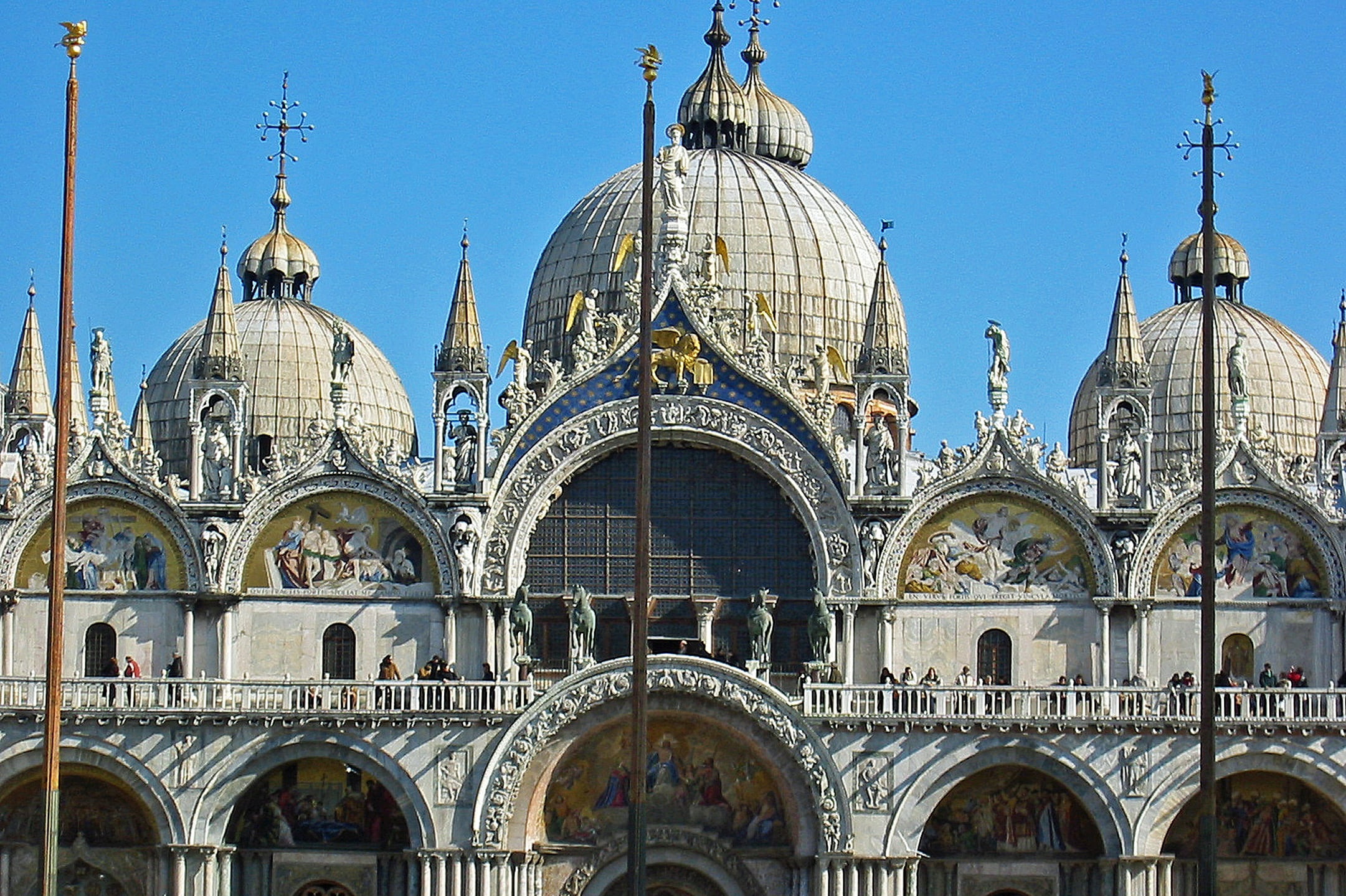 cathedral, outdoors, europe, history, sky, arch, doges palace, venice, italy, dome, built structure, 1080P, no people, tourism, architecture, ornate, place of worship, HD Wallpaper