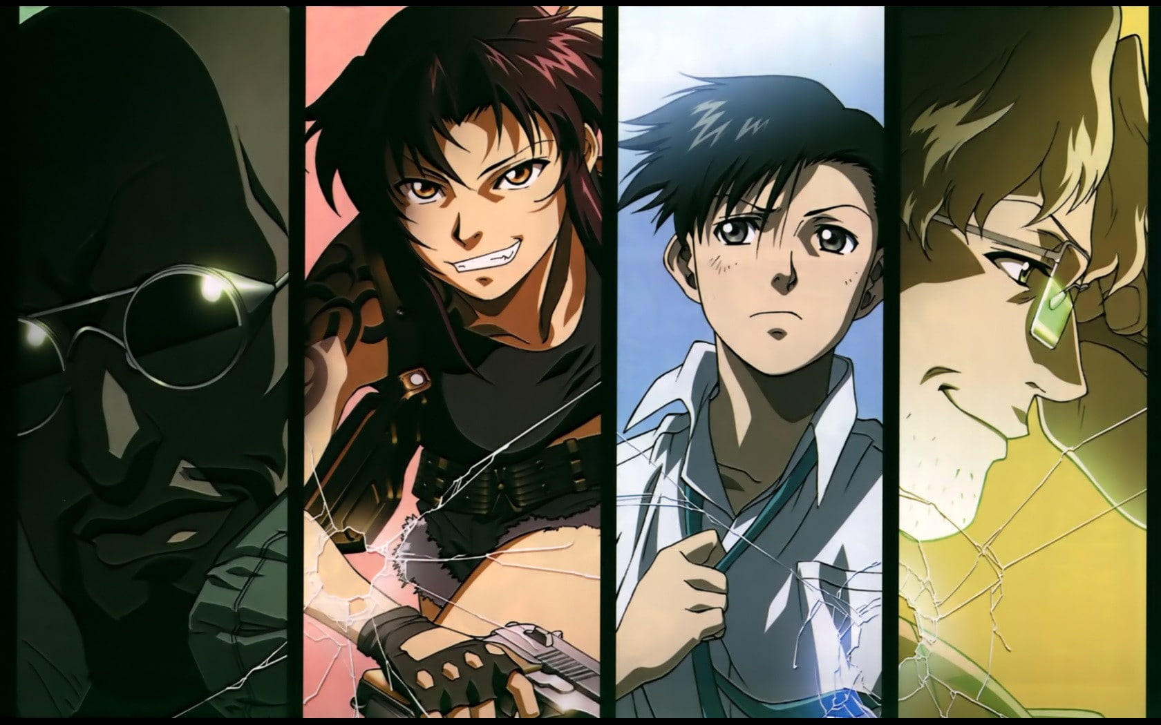 Rokuro, anime boys, 720P, anime, Benny, collage, Revy, HD Wallpaper