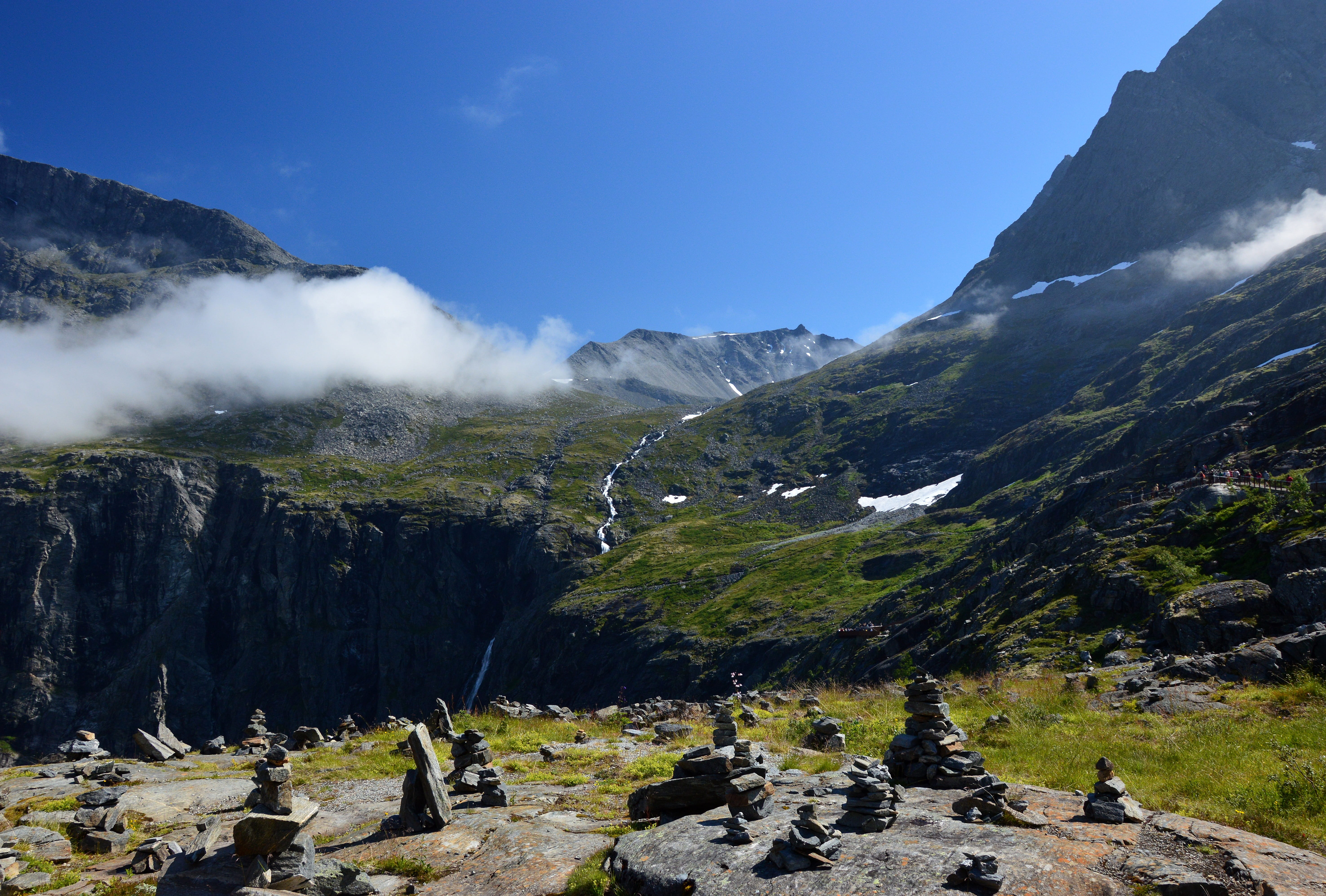 tranquility, non-urban scene, clouds, 5K, tranquil scene, solid, formation, day, outdoors, scenics - nature, nature, no people, mountains, sky, rock - object, HD Wallpaper