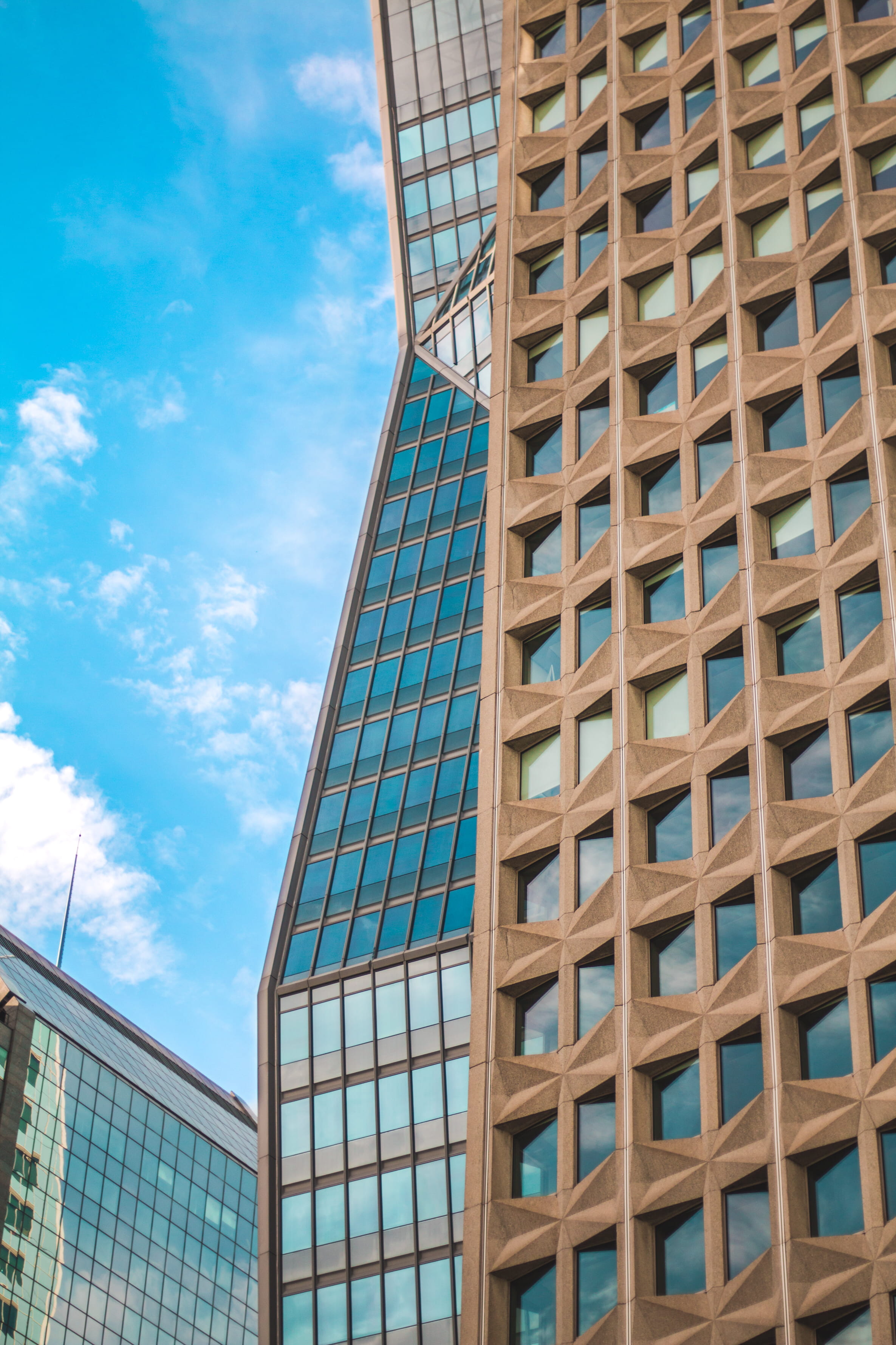 paris, puteaux, reflection, tall - high, window, glass - material, day, alloy, outdoors, built structure, buildings, pattern, architecture, france, sky, Phone HD Wallpaper