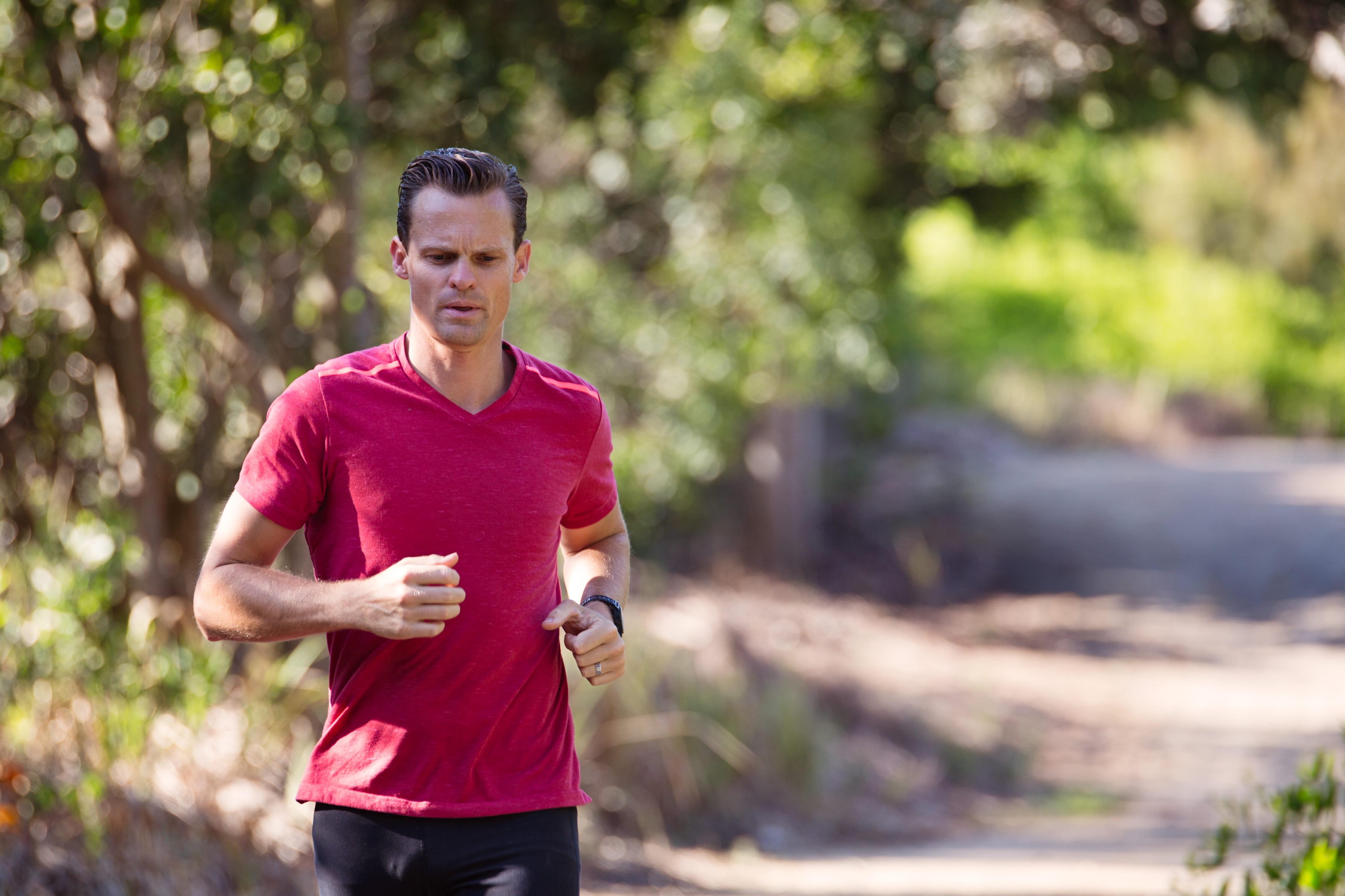adult, healthy lifestyle, 4K, daytime, one person, surrounded, sports training, young adult, wristwatch, focus on foreground, nature, running, waist up, HD Wallpaper