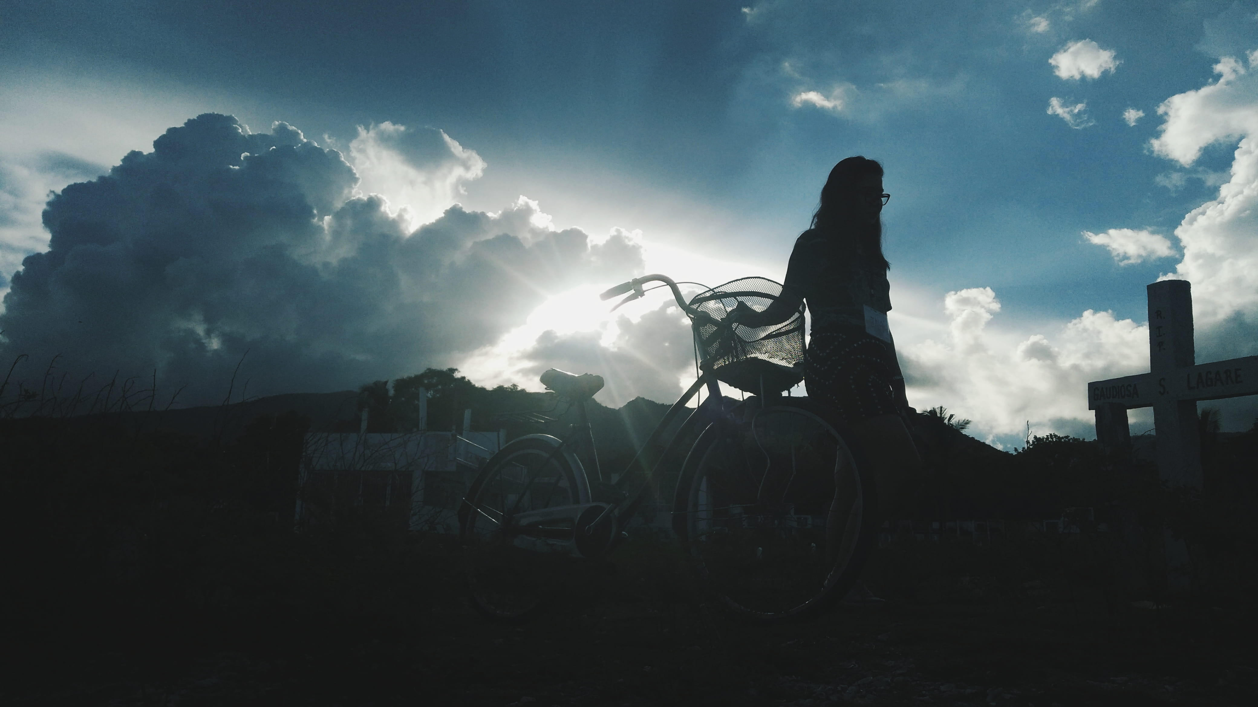 outdoors, men, day, girl, cebu, cemetery, stationary, cloud - sky, lifestyles, real people, clouds, one person, nature, mode of transportation, sunlight, HD Wallpaper