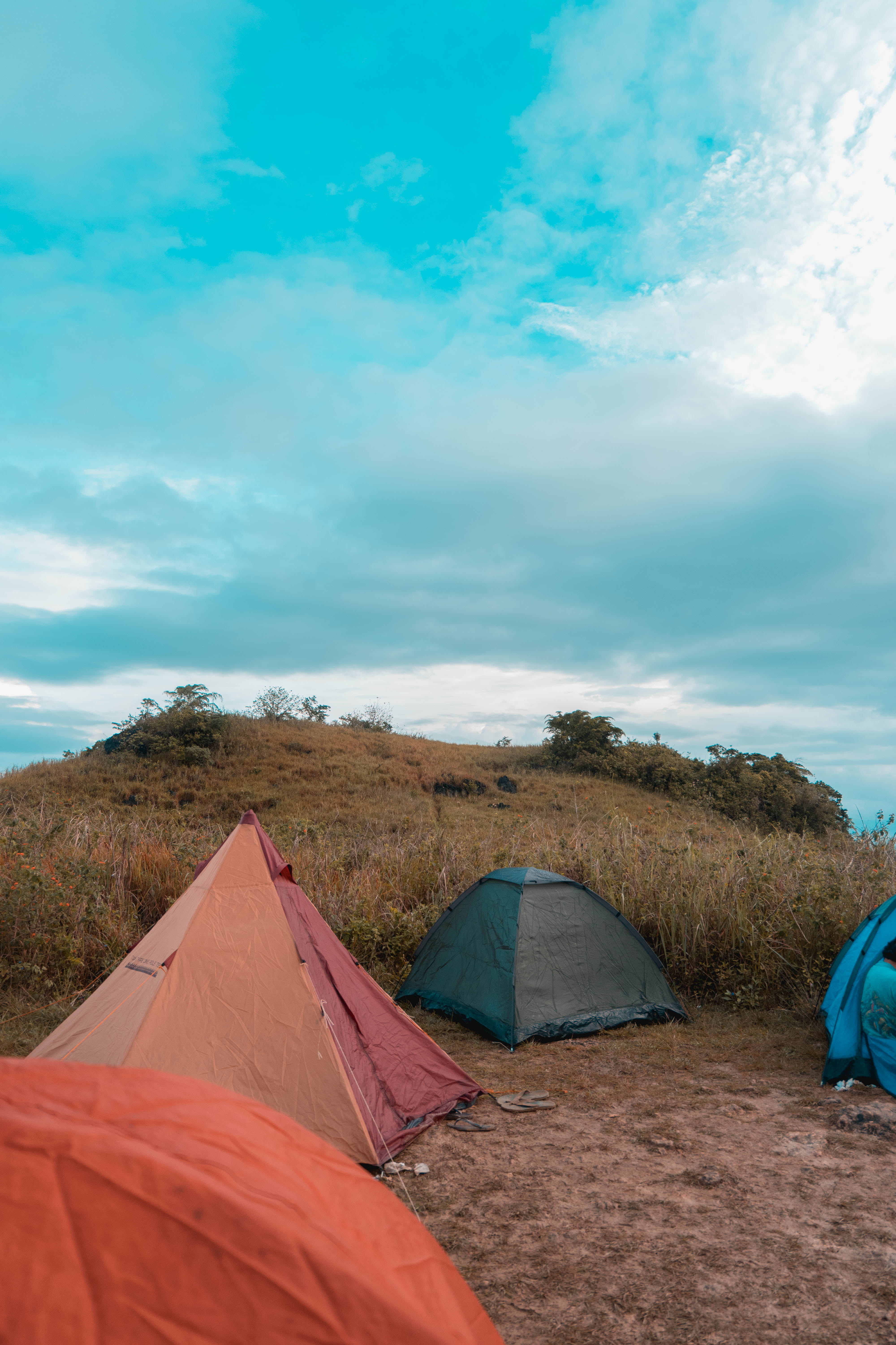 tranquil scene, non-urban scene, philippines, outdoors, tranquility, cebu city, land, camping, sirao peak, day, beauty in nature, tent, adventure, environment, Phone HD Wallpaper