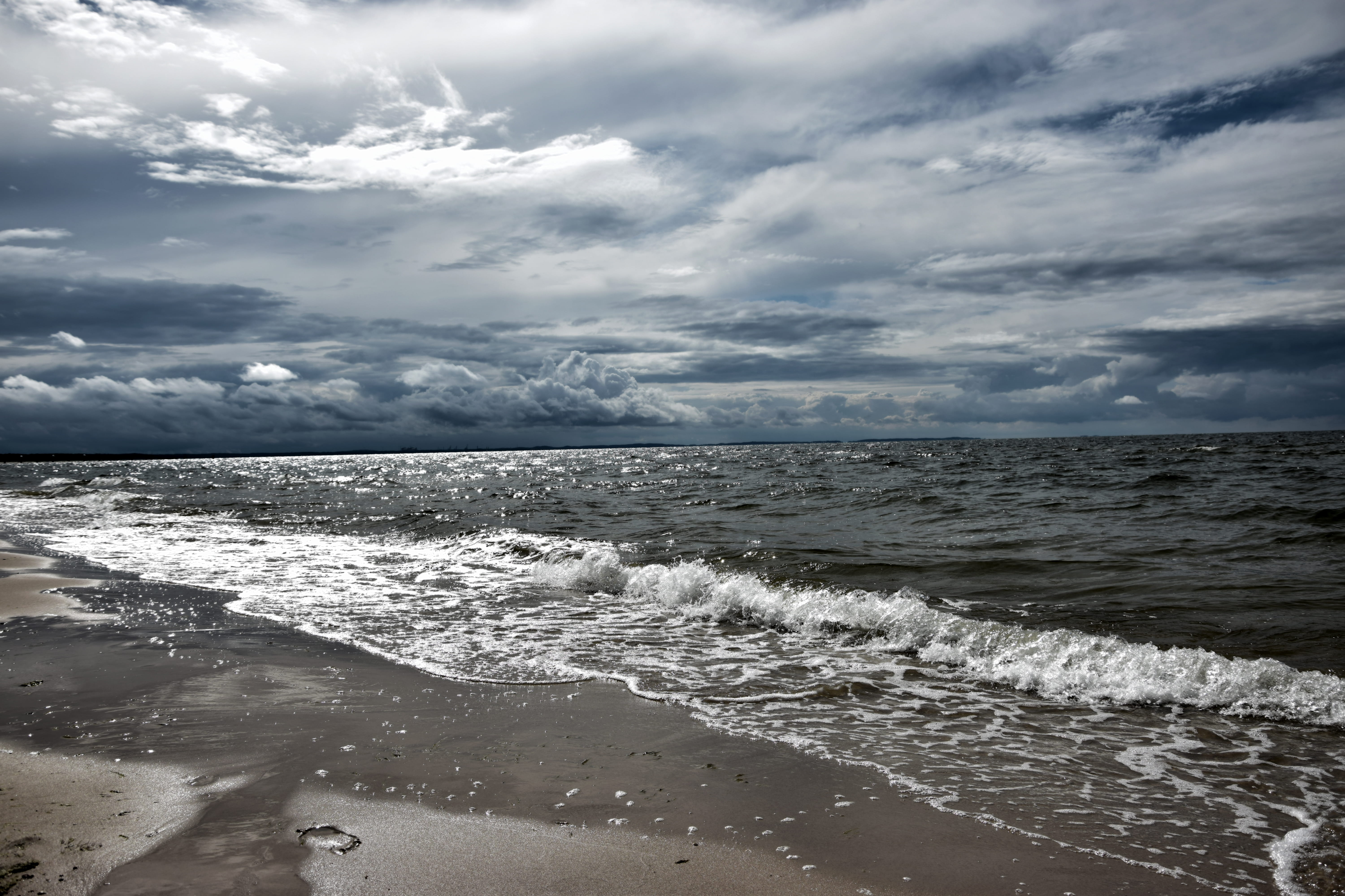 coast, power in nature, waves, motion, beach, sky, outdoors, white, seashore, scenics - nature, clouds, horizon over water, seascape, wind, sport, sand, HD Wallpaper