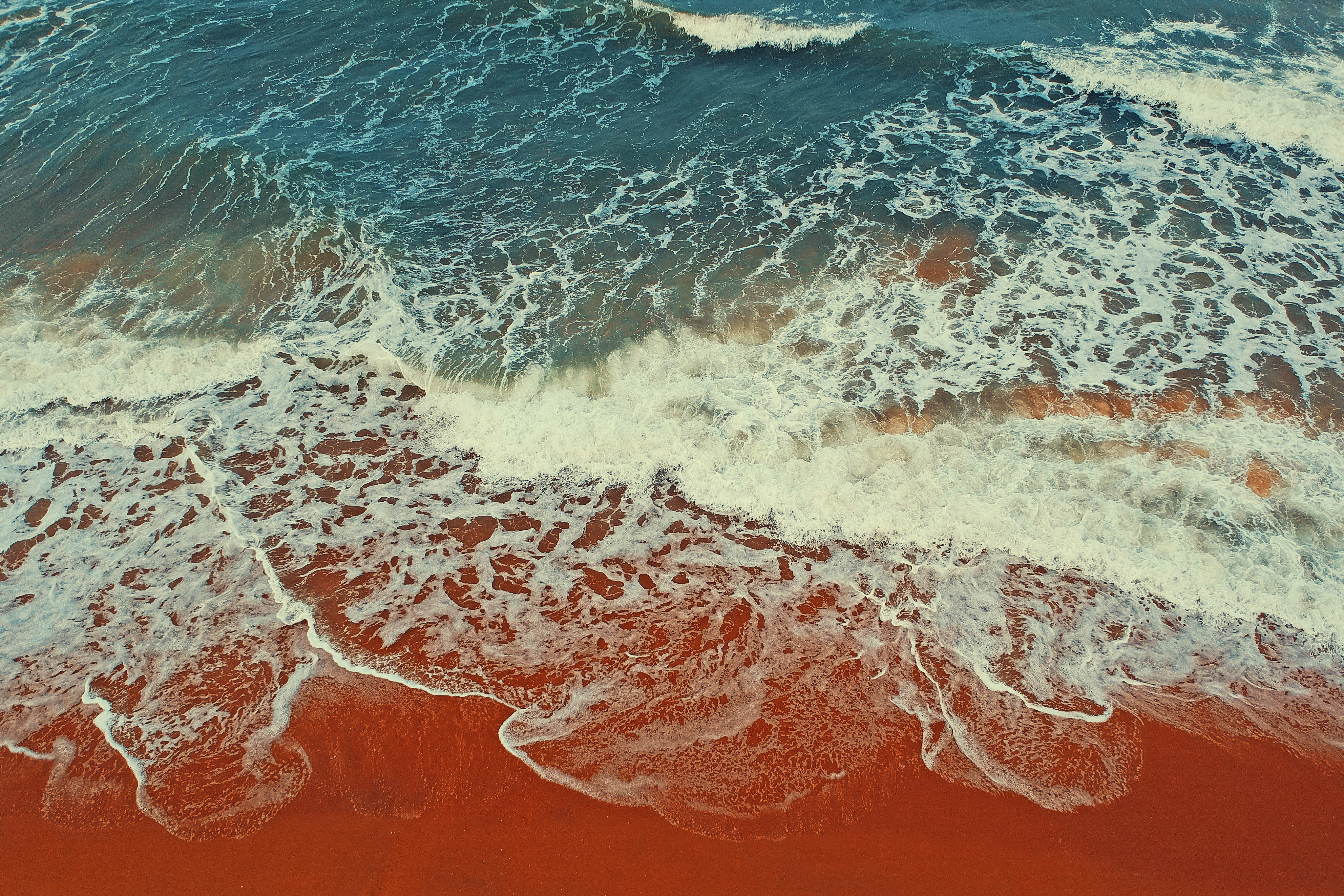 motion, beach, 4K, wave, day, beauty in nature, power, summer, scenic, seascape, ocean, color, outdoors, full frame, waves, land, landscape, seafoam, sport, HD Wallpaper