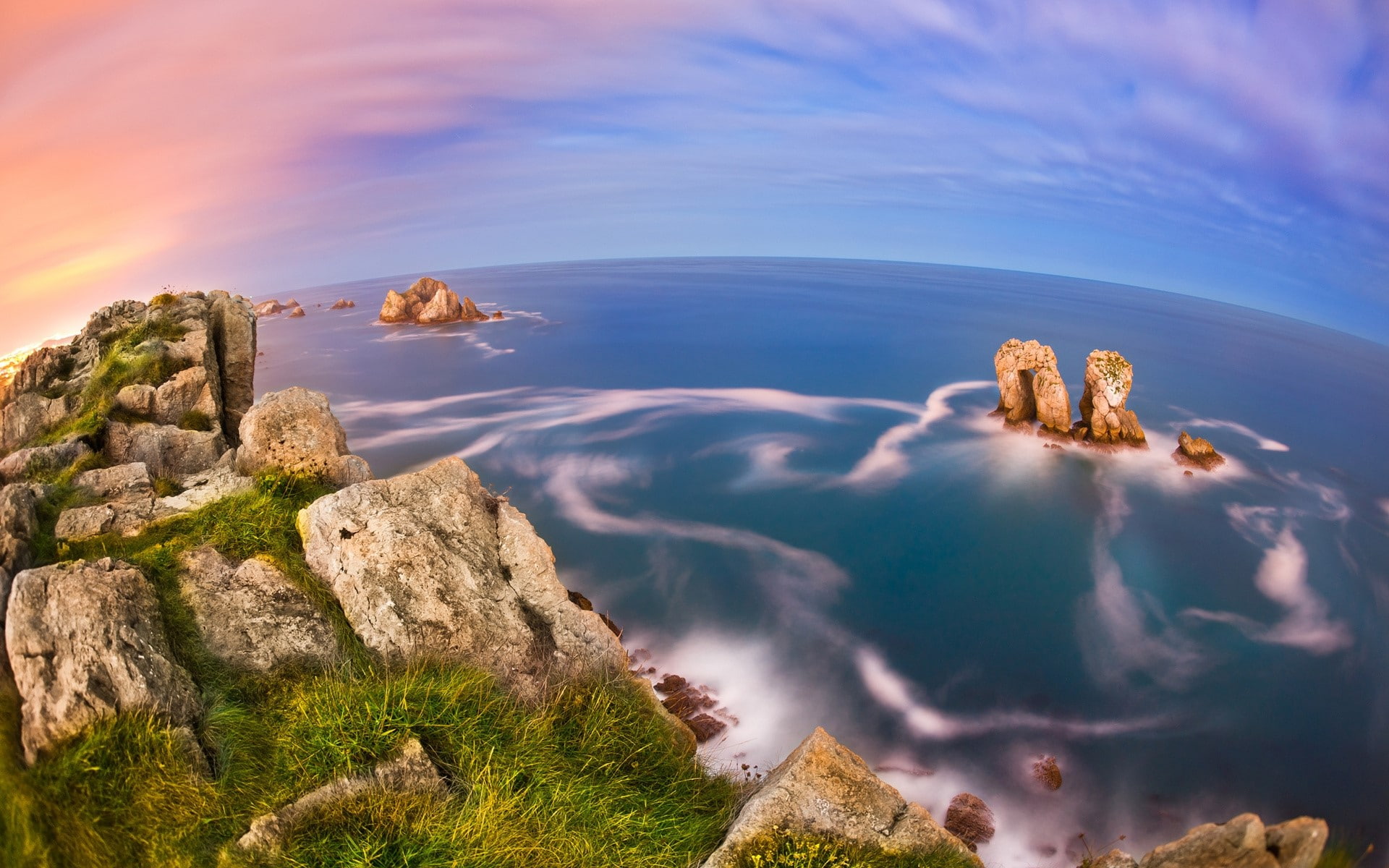 Look, Break, beauty in nature, sunset, Height, no people, 1080P, mountain, Sky, outdoors, Landscape, scenics - nature, non-urban scene, sea, water, nature, HD Wallpaper