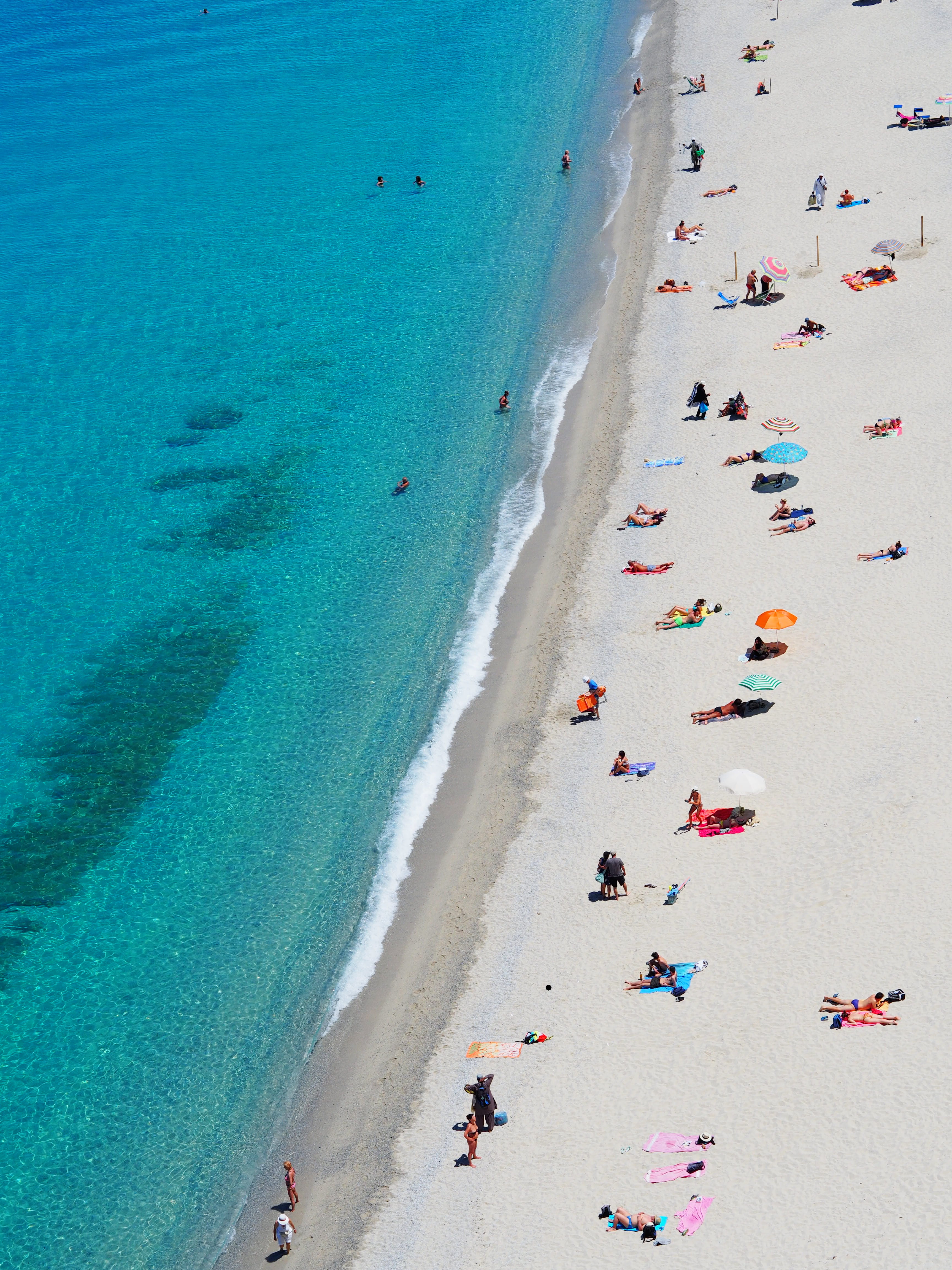 clean water, aerial view, vacation, sunbathing, drone shot, travel, nature, person, photo, coastline, sand, vacations, tropical Climate, Phone HD Wallpaper
