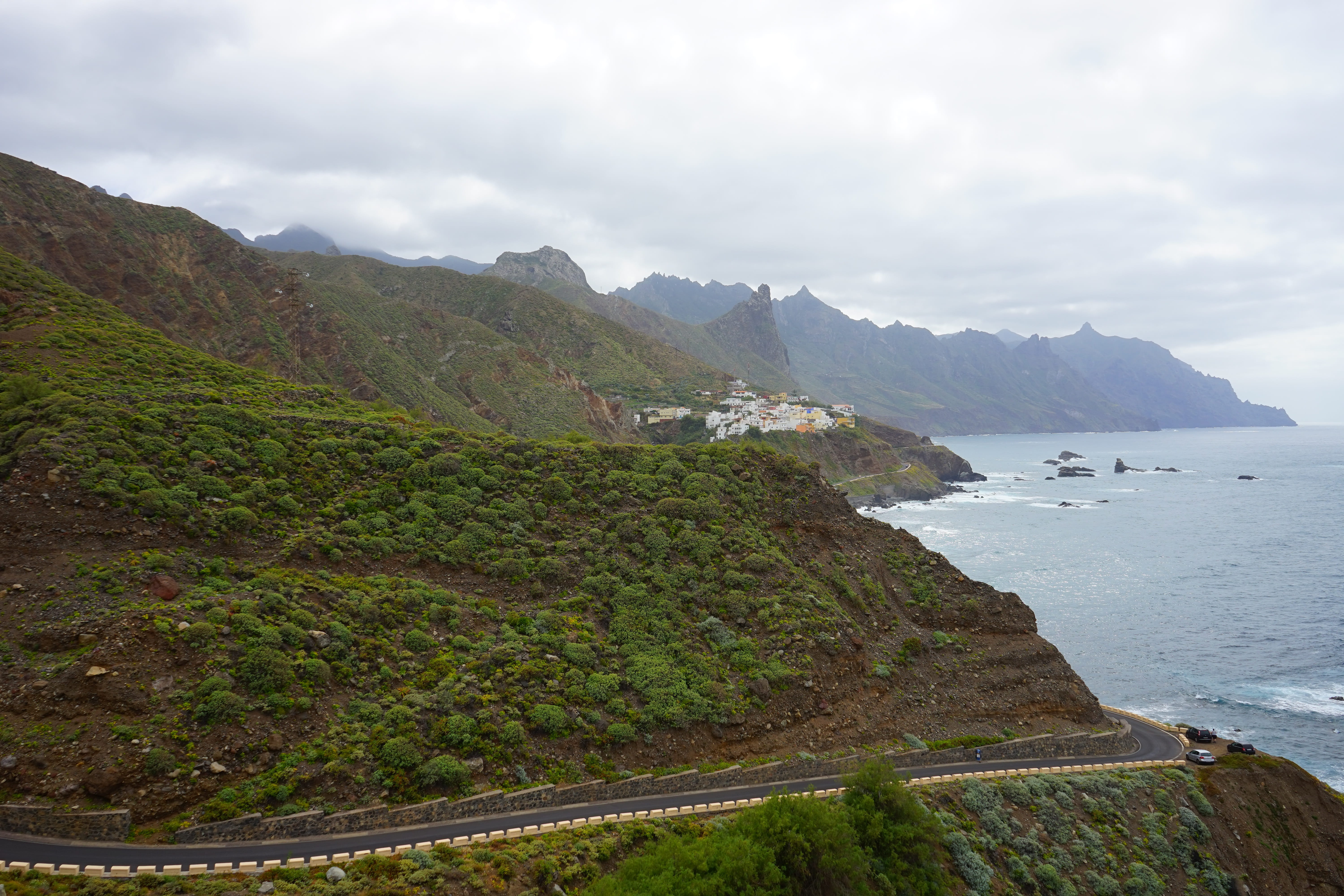 cloud - sky, plant, mountains, tranquility, sky, day, nature, beach, landscape, mountain, North Coast, tranquil scene, anagamassiv, coastal road, beauty in nature, HD Wallpaper