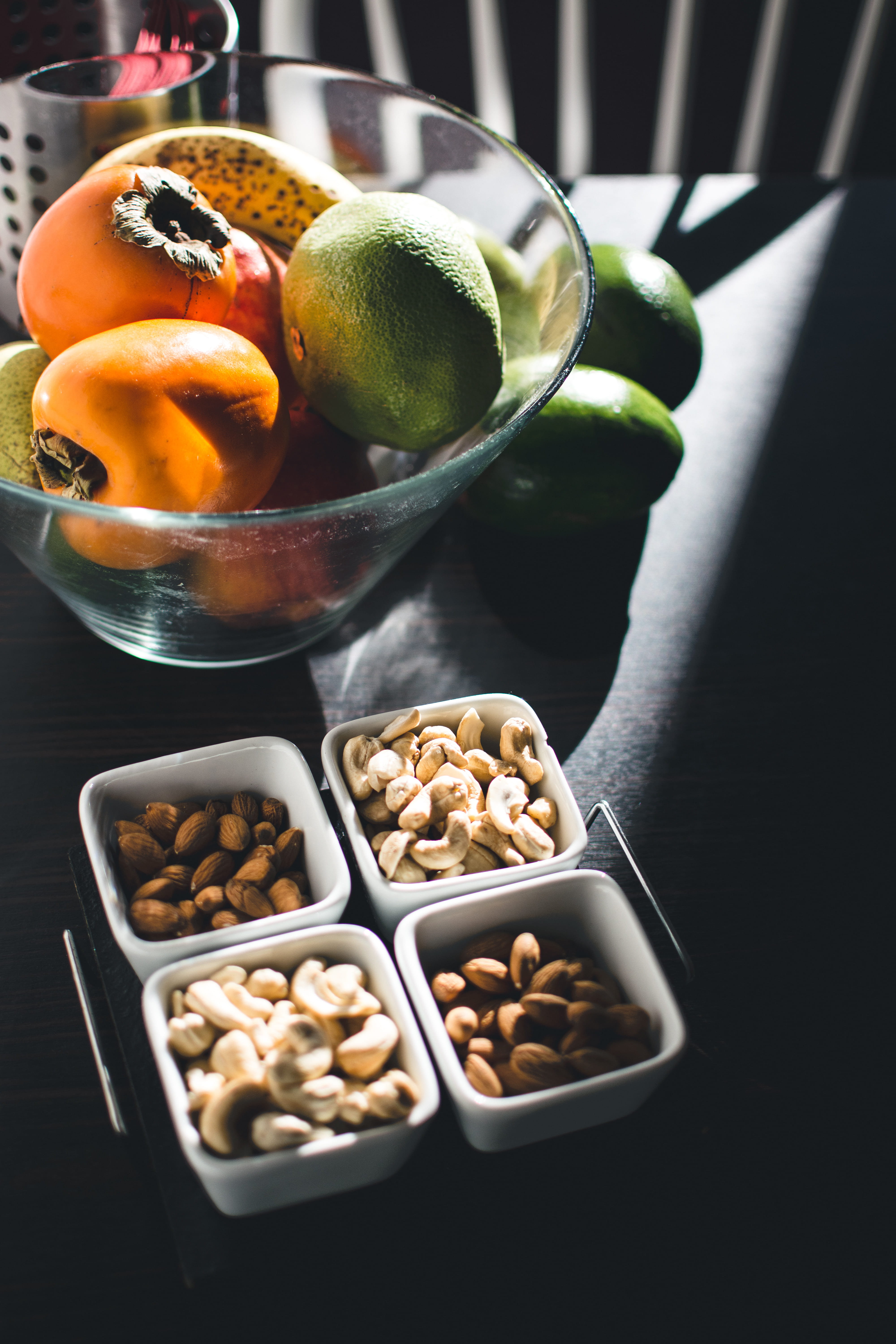 breakfast, no People, healthy Eating, table, still life, indoors, food, healthy, food and drink, orange, snack, drinking glass, cashew, Nuts, 5K, nut - food, Phone HD Wallpaper