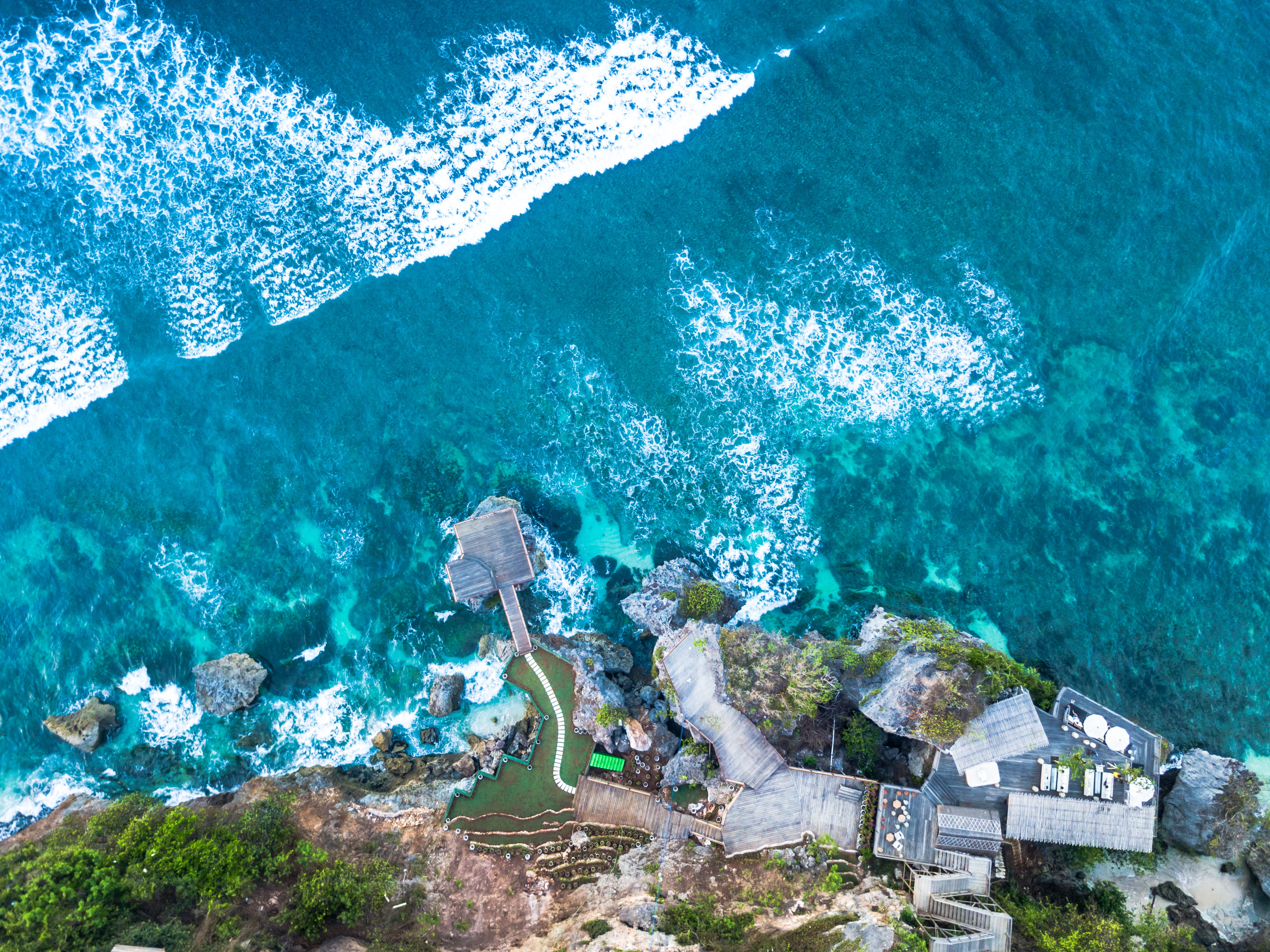 environment, mindvalley, wafe, jetty, solid, architecture, day, bali, near, no people, sea, scenics - nature, land, 4K, underwater, sunlight, high angle view, HD Wallpaper