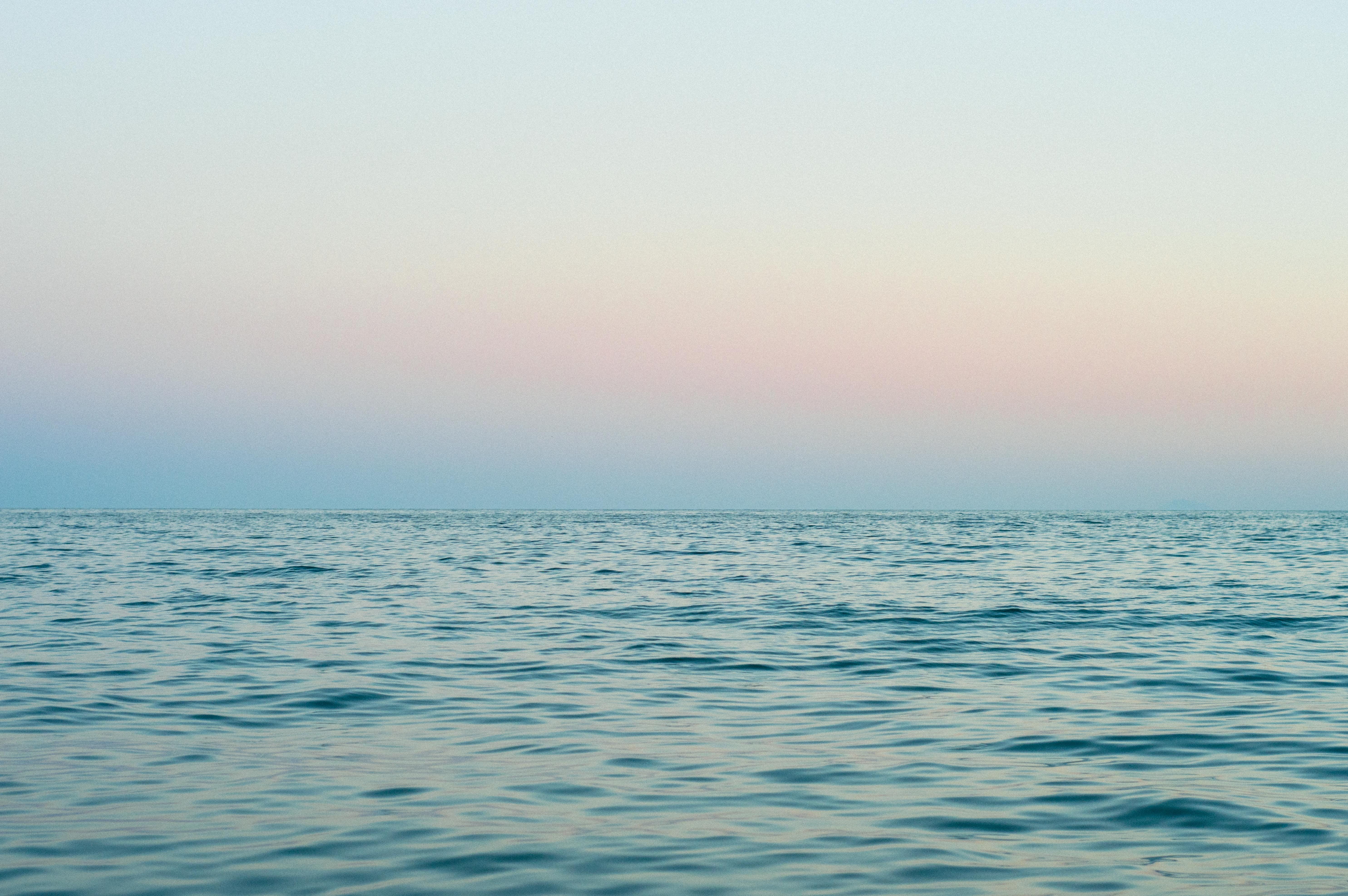 texture, coastline, idyllic, backgrounds, summer, beauty In Nature, tranquil Scene, skyline, pastel, wafe, 5K, day, landscame, hour, dusk, sky, water Surface, HD Wallpaper