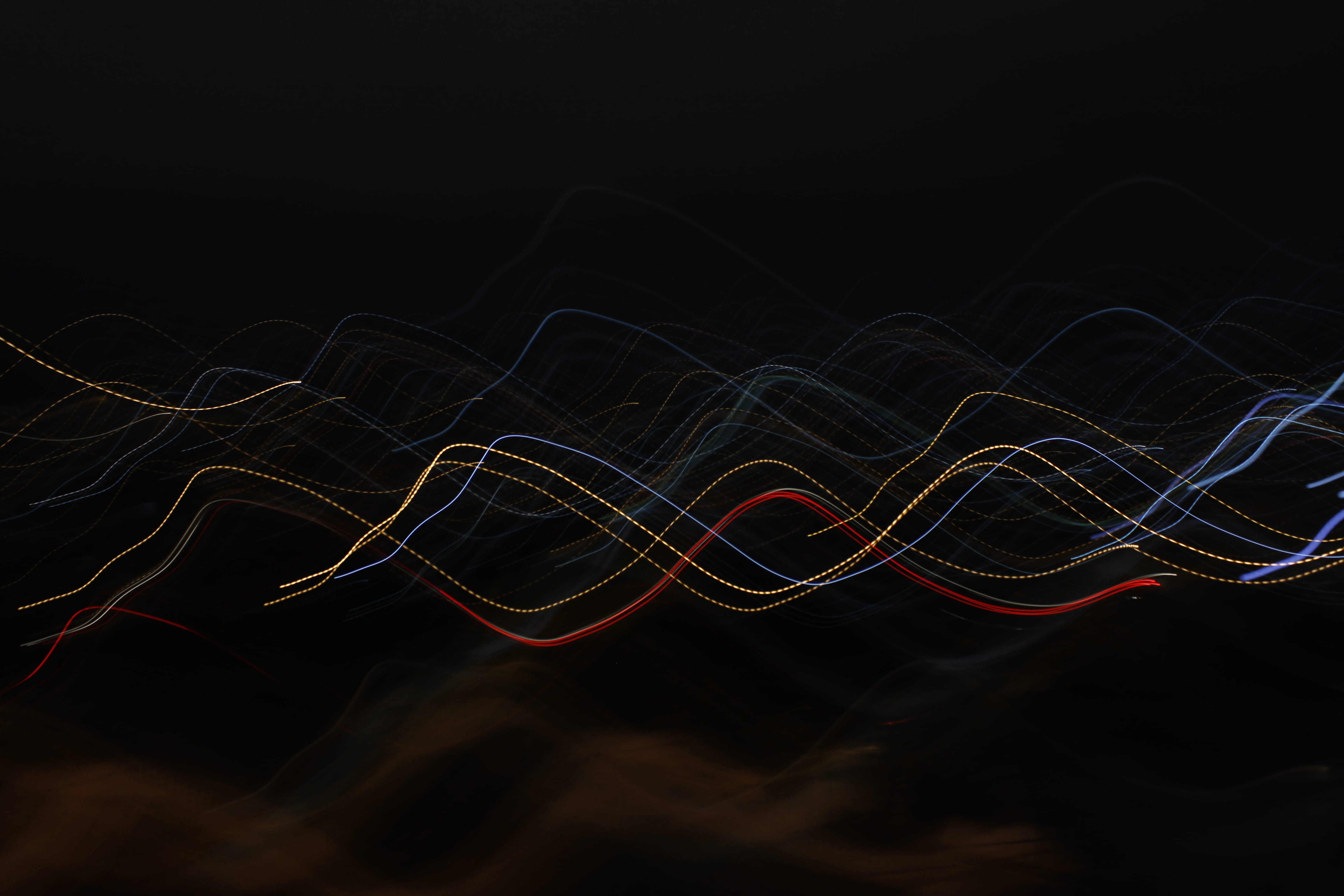 creativity, 5K, digital composite, pattern, photography, cells, illuminated, no people, dark, speed, wave pattern, light trail, wafe, bright, lights, backgrounds, HD Wallpaper