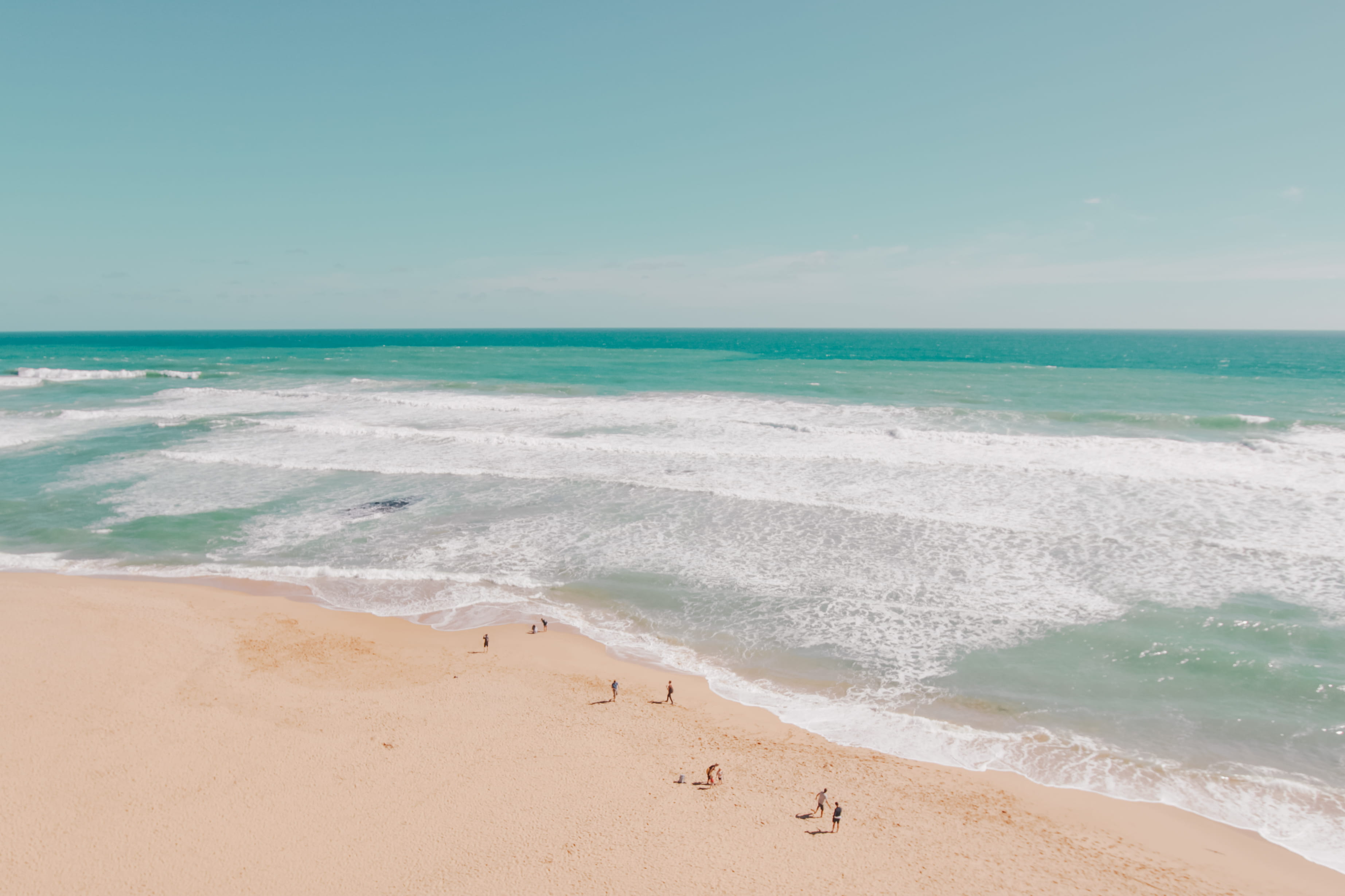 aquatic sport, sport, horizon, walking, aerial, day, turquoise colored, outdoors, surf, scenics - nature, sand, daytime, wave, nature, HD Wallpaper