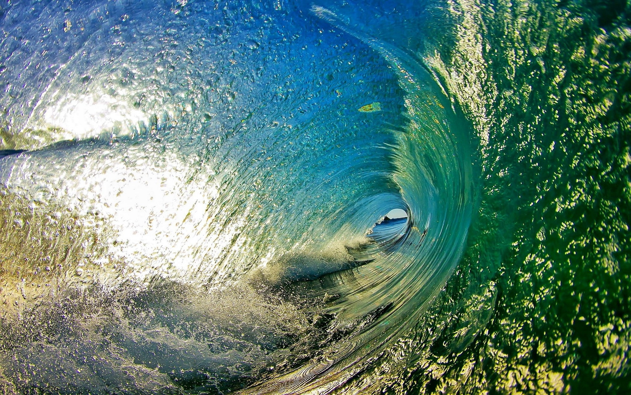 water, tunnel, swimming, 1080P, clarity, sea, nature, landscape, waves, liquid, HD Wallpaper