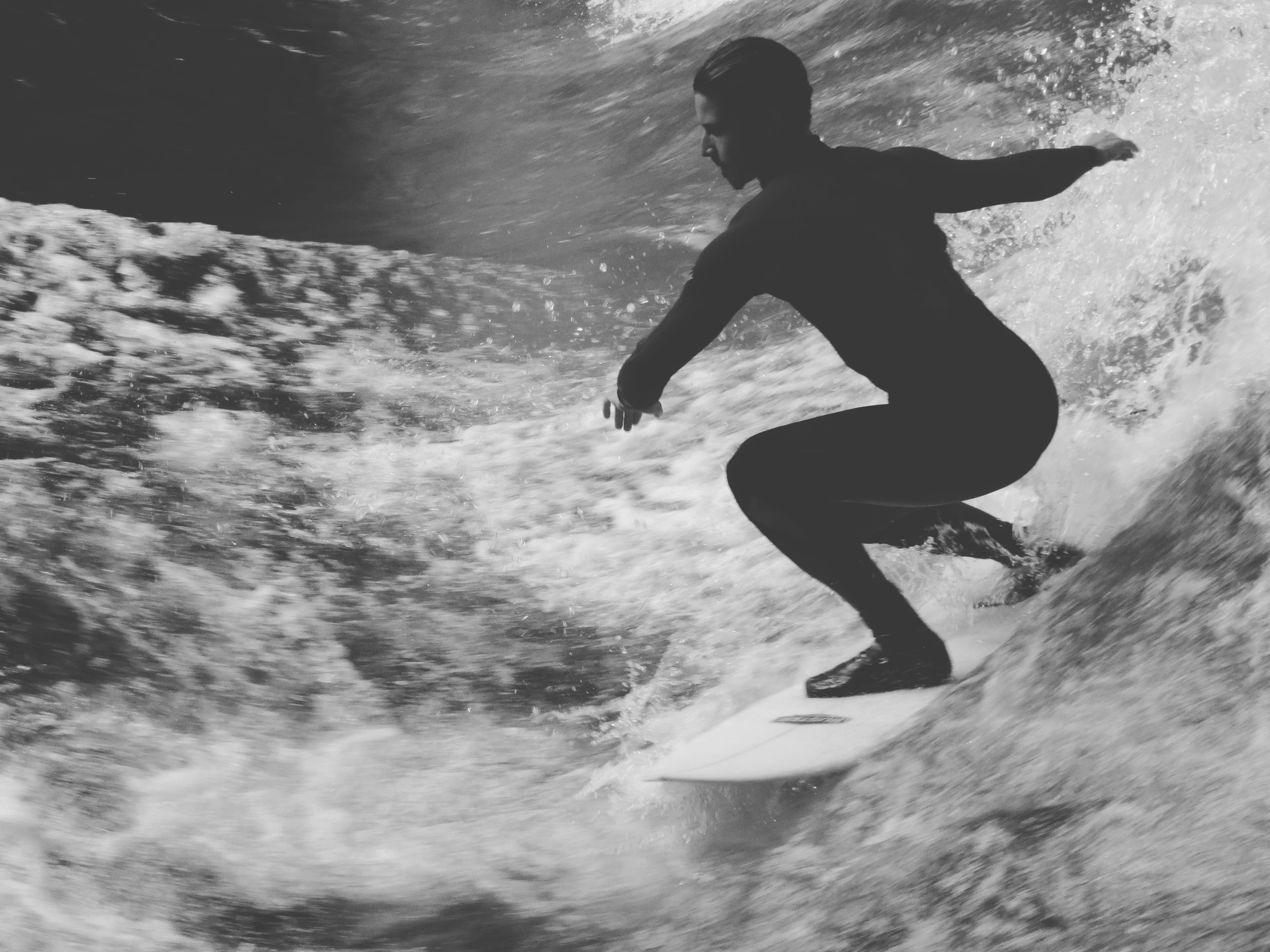 leisure activity, sport, nature, one person, seawave, person, men, arms outstretched, real people, outdoors, jumping, surfing, healthy lifestyle, sea, human arm, HD Wallpaper