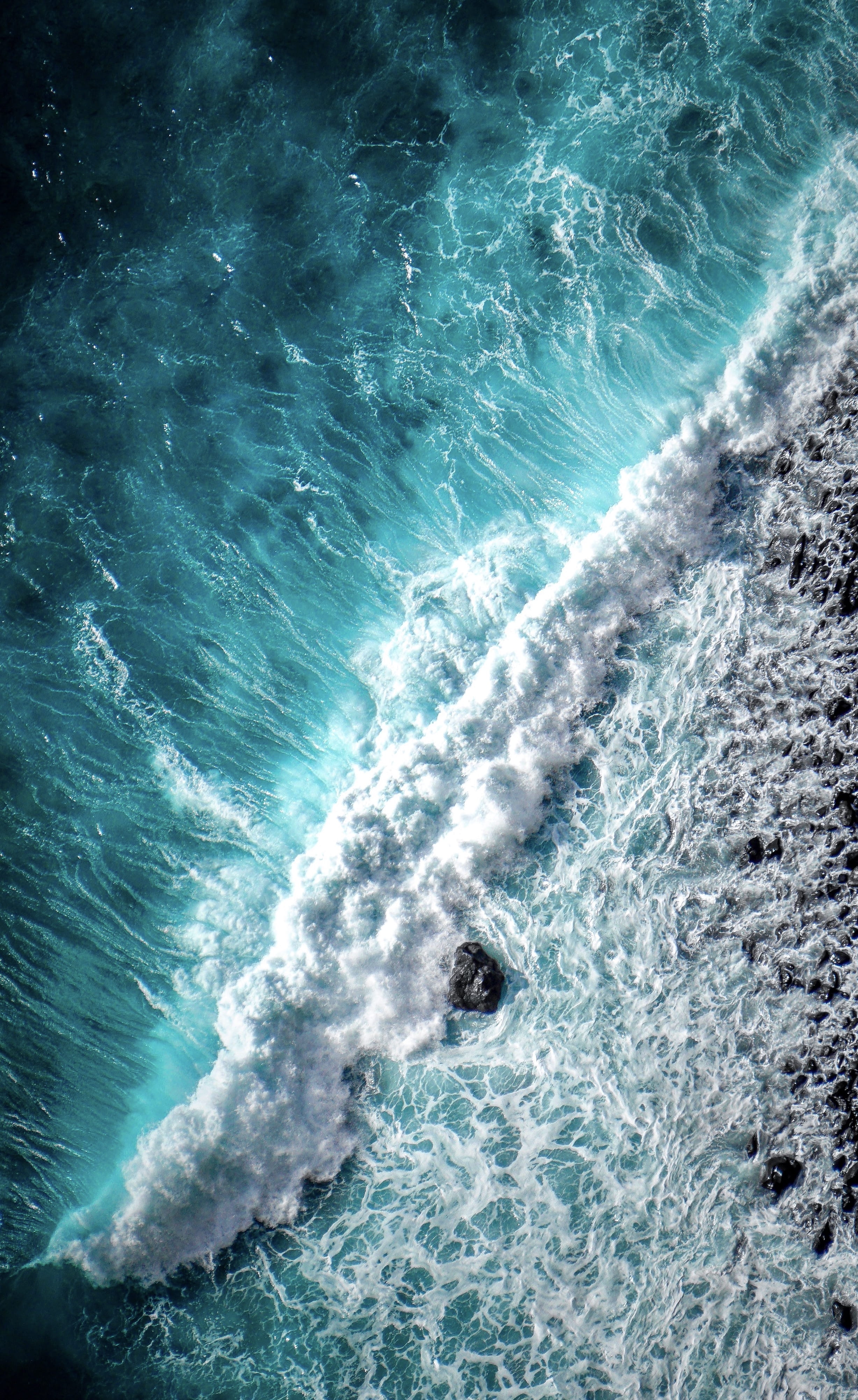 seawaves, scenics - nature, power in nature, sport, surfing, flowing water, motion, water, blue, power, 4K, beauty in nature, wave, day, sea, Phone HD Wallpaper