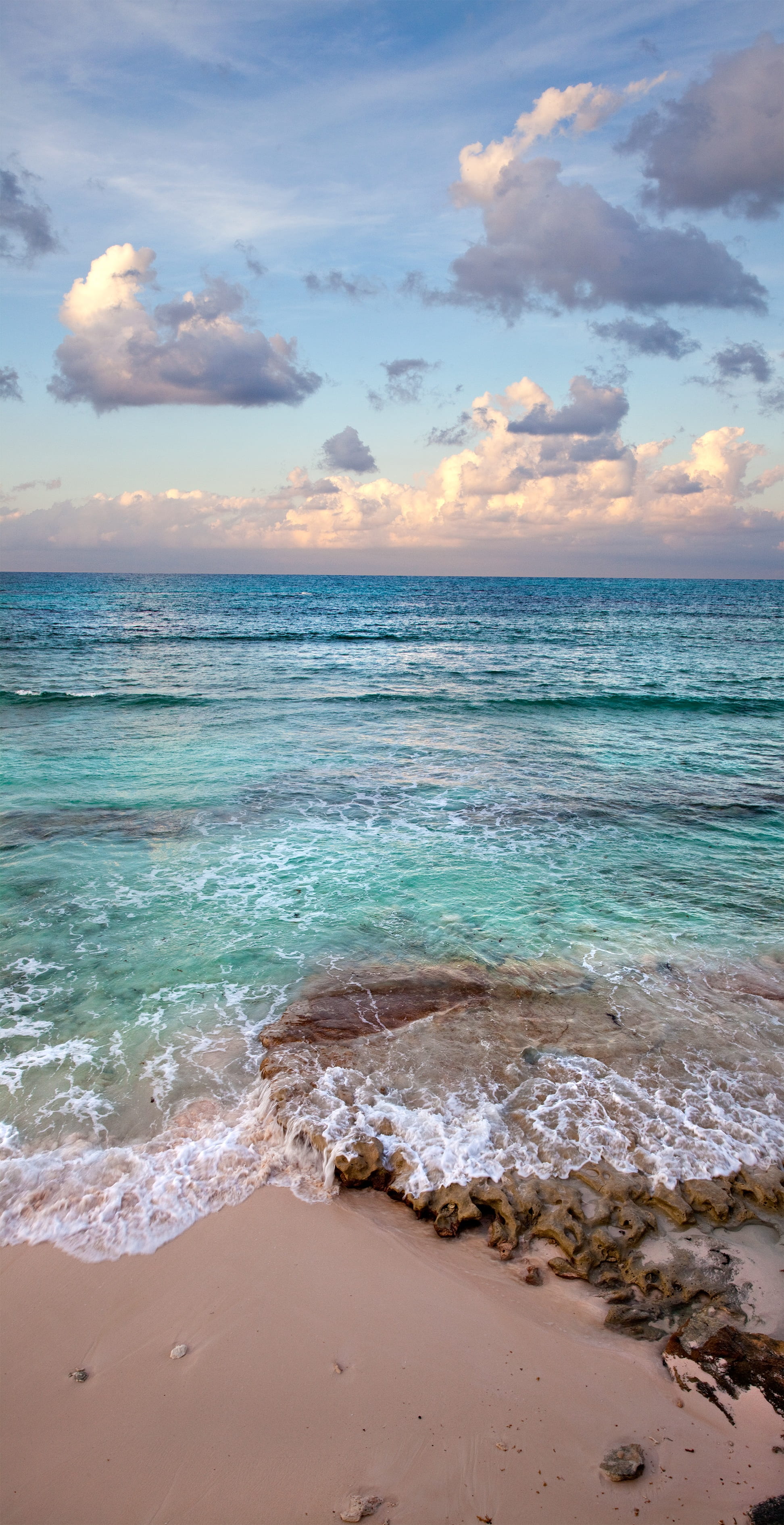 clouds, tranquil scene, 2K, horizon over water, outdoors, motion, sky, land, idyllic, blue, sand, cloud - sky, teal, no people, sundown, caribbean, horizon, Phone HD Wallpaper
