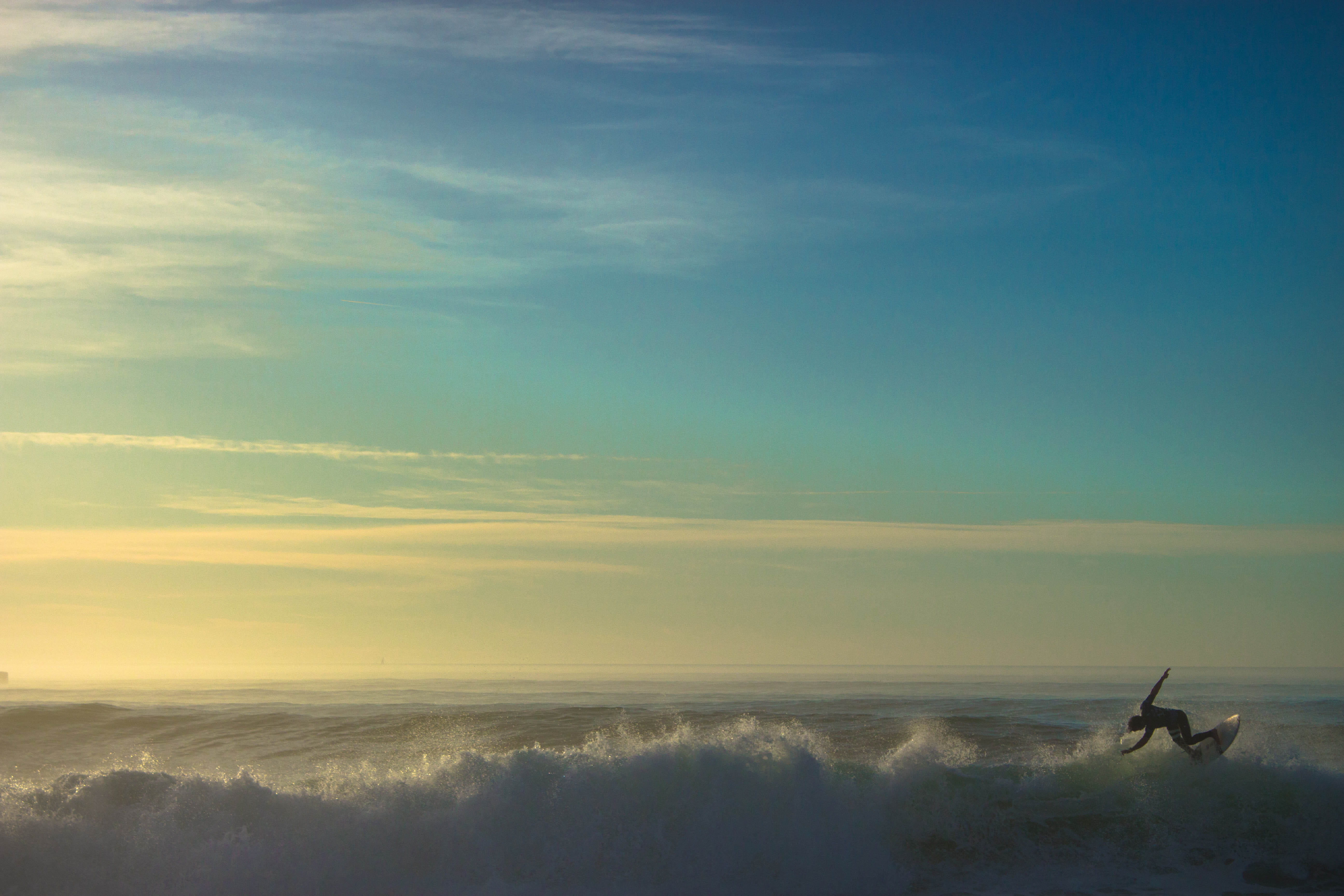 horizon over water, sky, sea, france, 5K, beauty in nature, tranquil scene, hossegor, land, tranquility, outdoors, water, no people, scenics - nature, HD Wallpaper