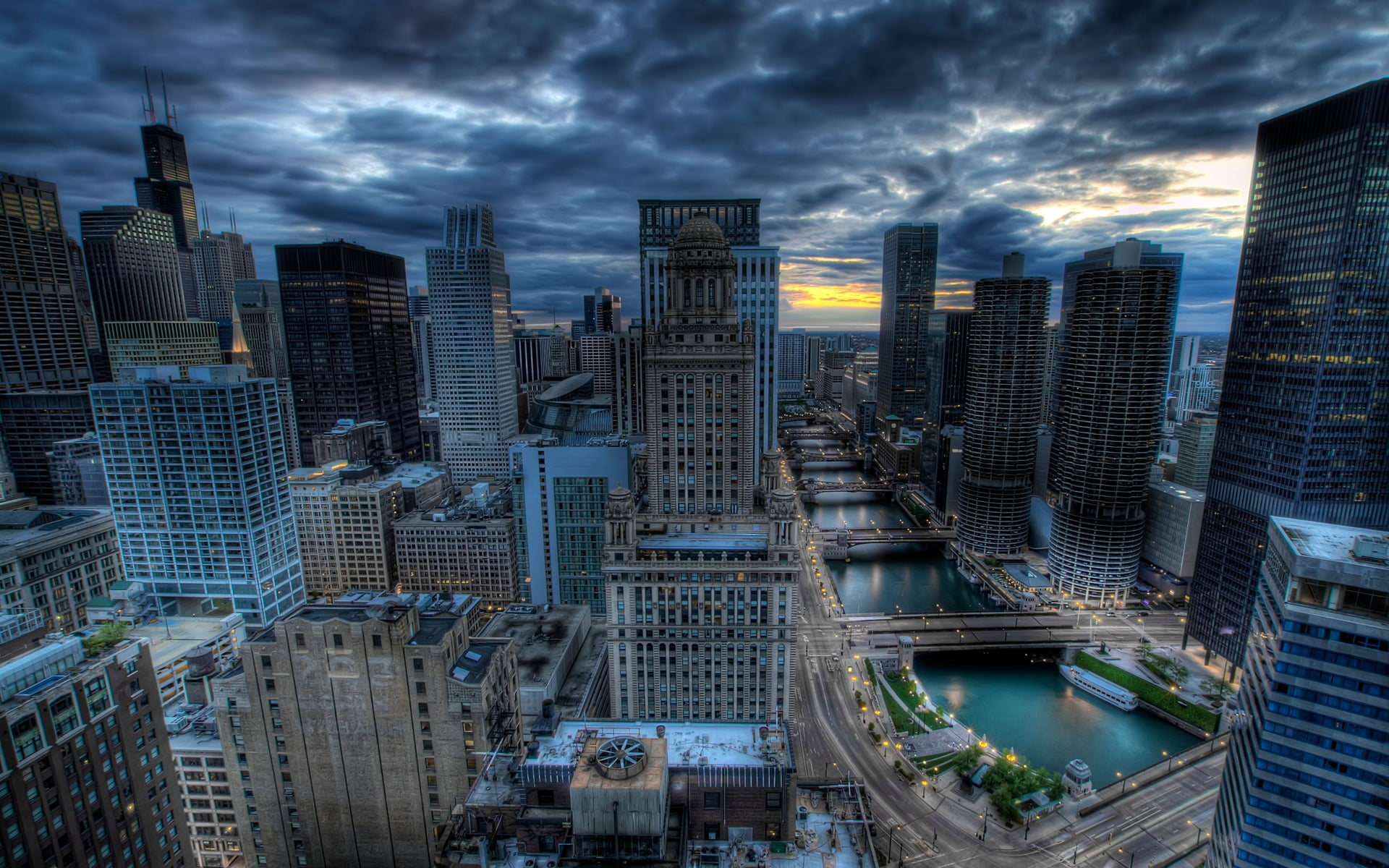 nature, buildings, built structure, outdoors, office, modern, no people, chicago, office building exterior, building exterior, gray, architecture, urban skyline, HD Wallpaper
