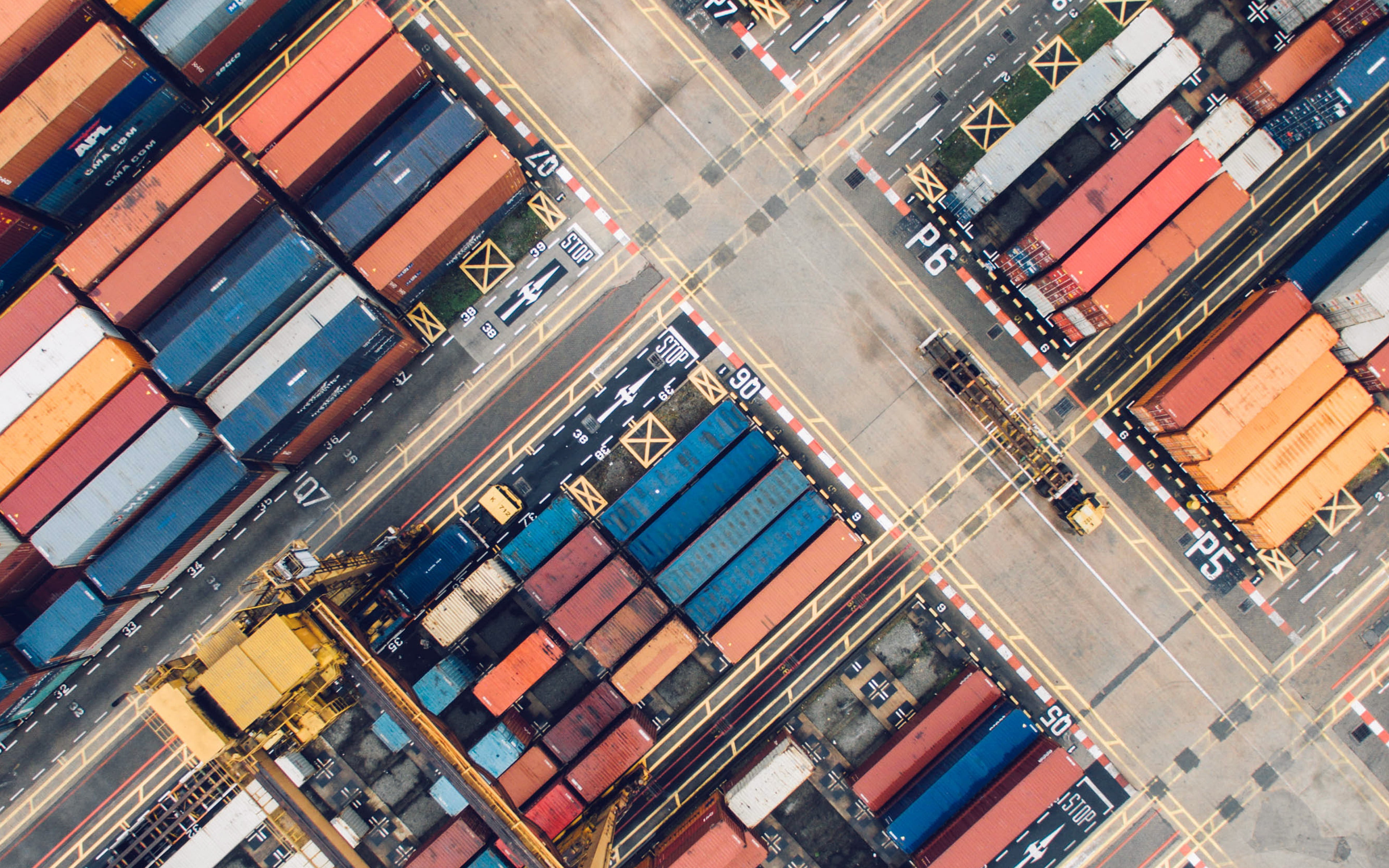 high angle view, 4K, trading, shipping, no people, container, pier, business, building, mode of transportation, water, architecture, loading, street, outdoors, HD Wallpaper