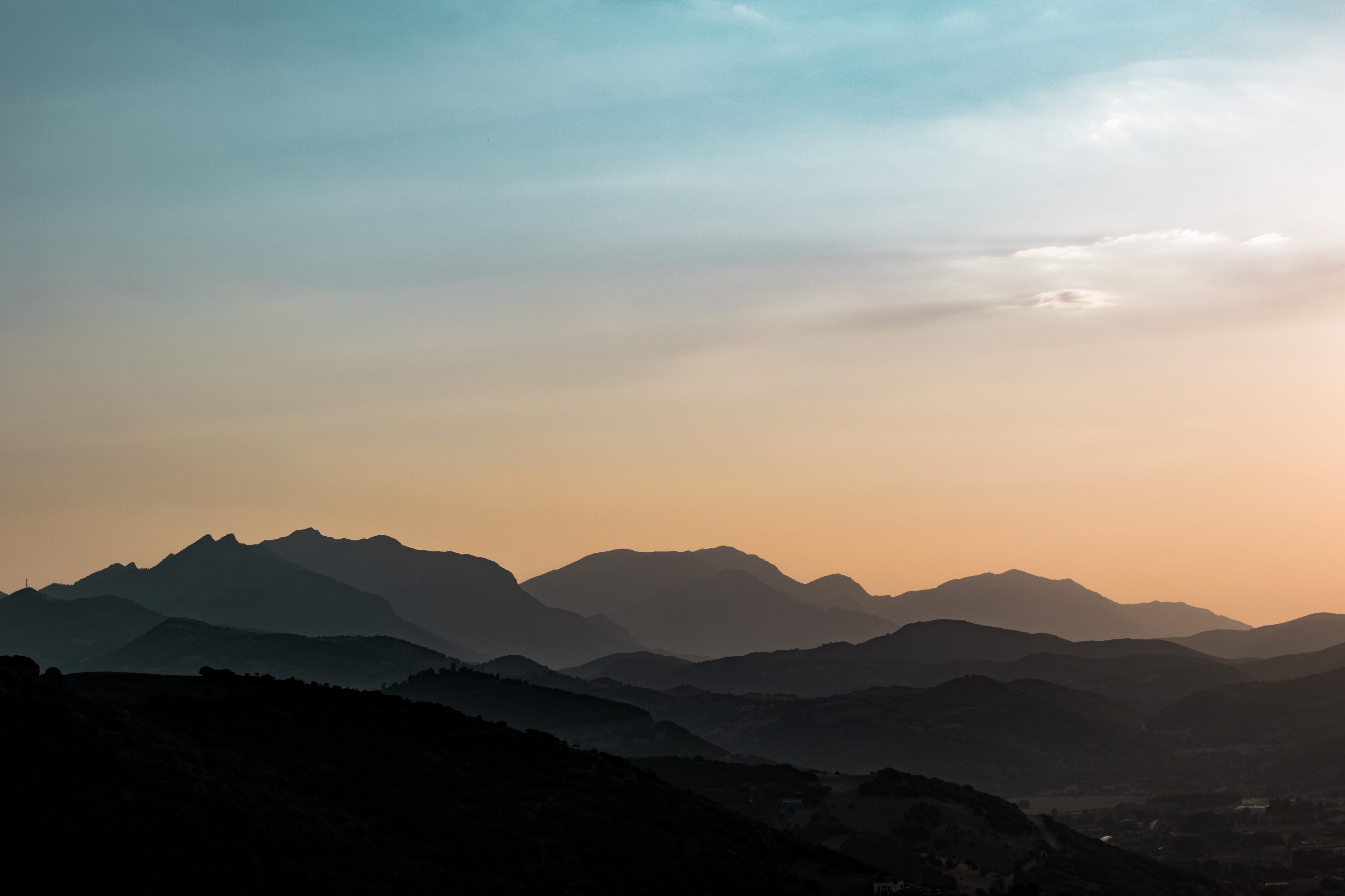 beauty in nature, photo, pink, remote, mountain range, nature, non-urban scene, landscape, mountain, earth, tree, hour, view, mountain peak, silhouette, HD Wallpaper