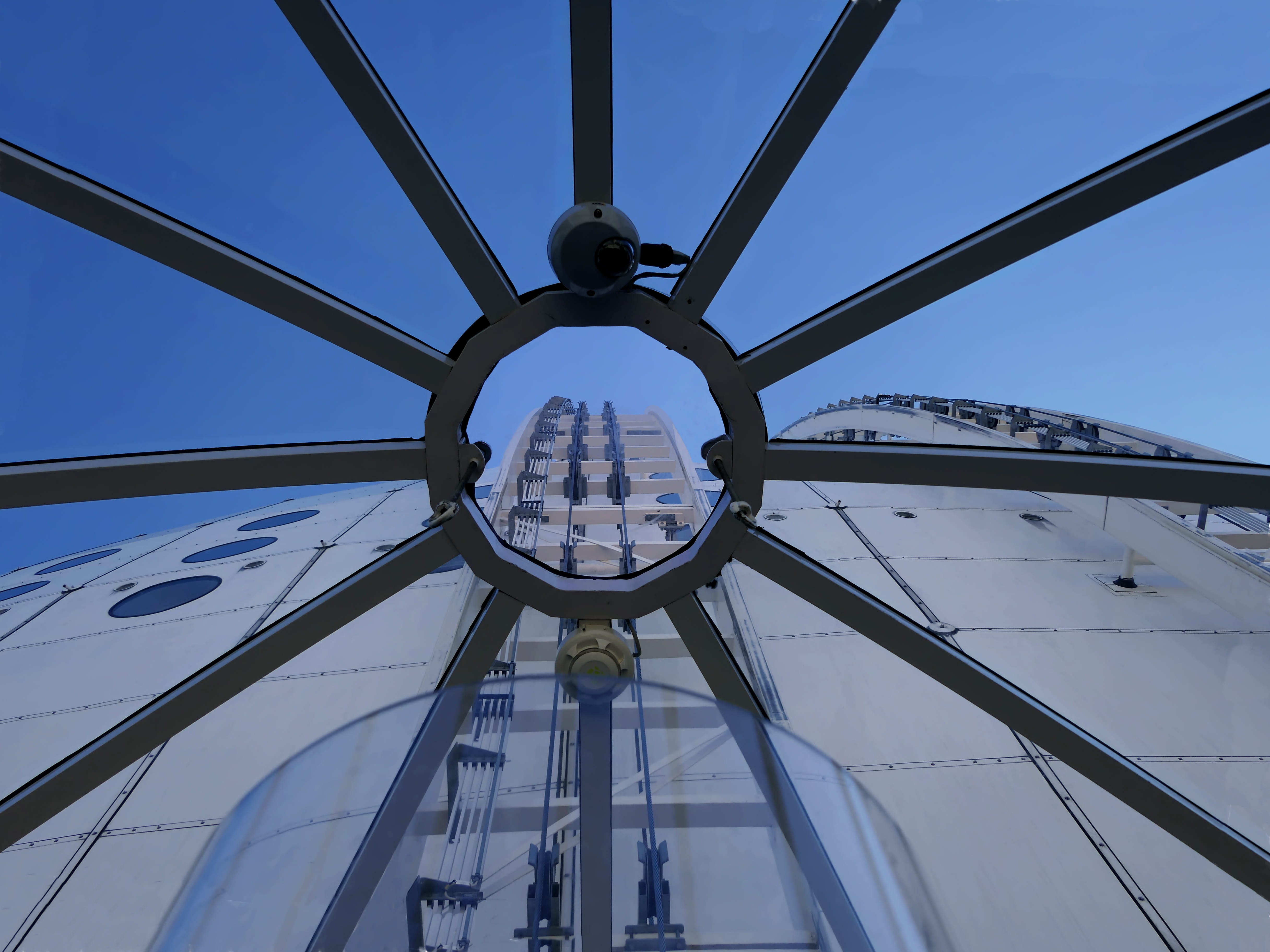 day, yk, sweden, dome, blue, shape, no people, pattern, rail, outdoors, close-up, directly below, clear sky, travel, stockholm, star, 4K, skyview, travel destinations, HD Wallpaper