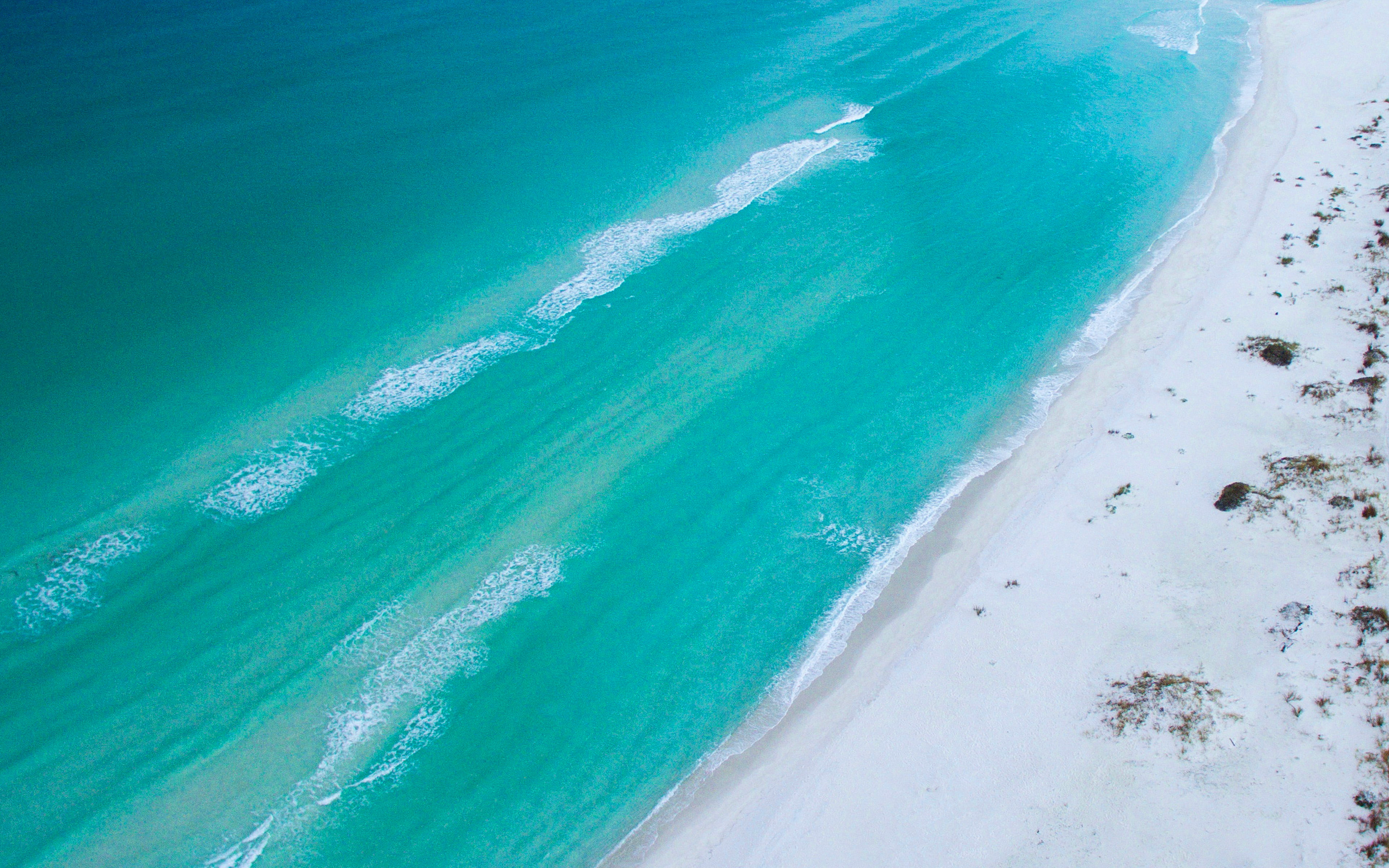 green, skyview, aquatic sport, sand, wave, 4K, beach, high angle view, beauty in nature, summer, outdoors, nature, turquoise colored, scenics - nature, HD Wallpaper