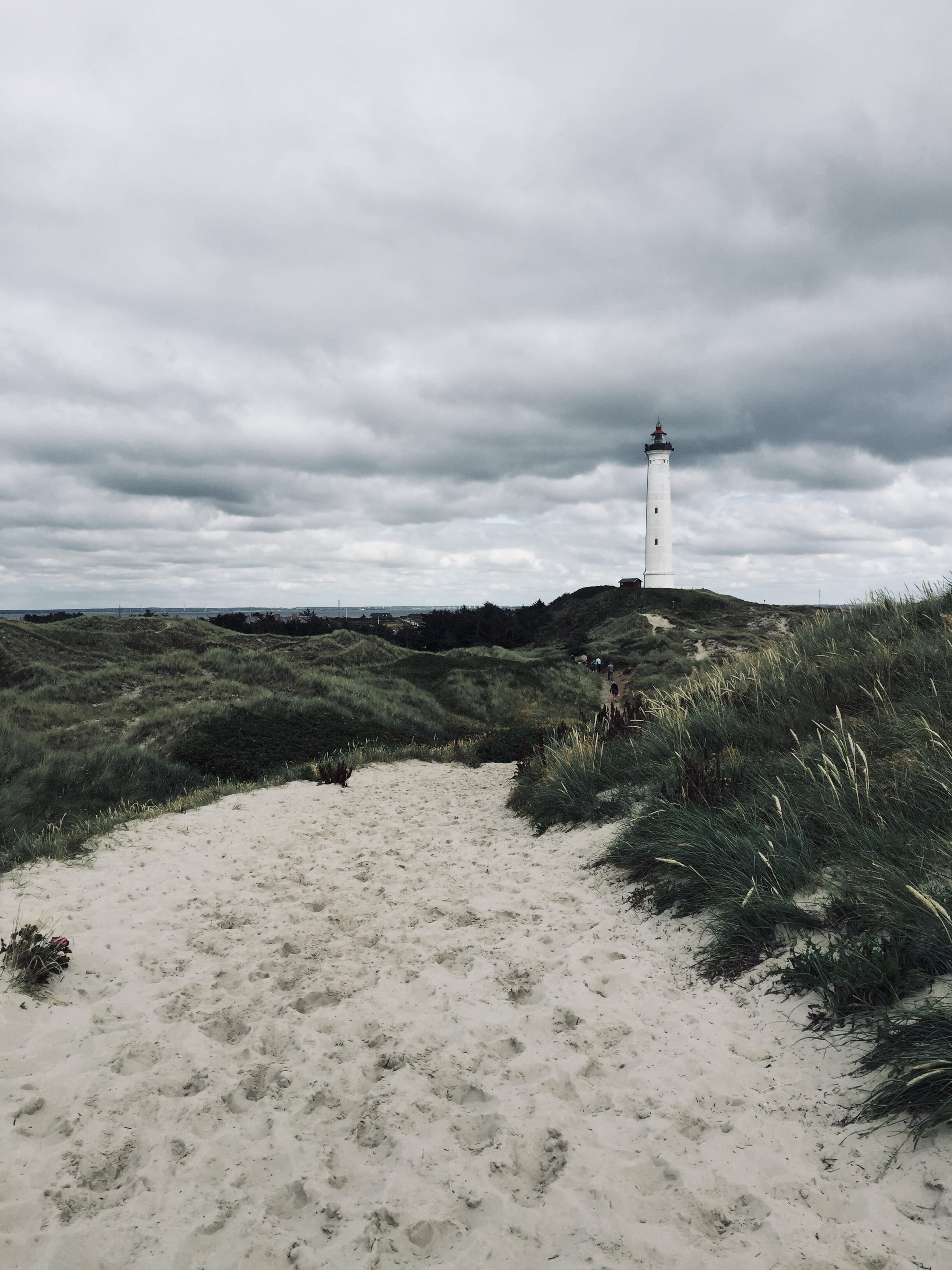 hvide sande, sky, dunes, non-urban scene, scandinavia, grass, tower, built structure, plant, outdoors, horizon, 2K, scenics - nature, nature, denmark, Phone HD Wallpaper