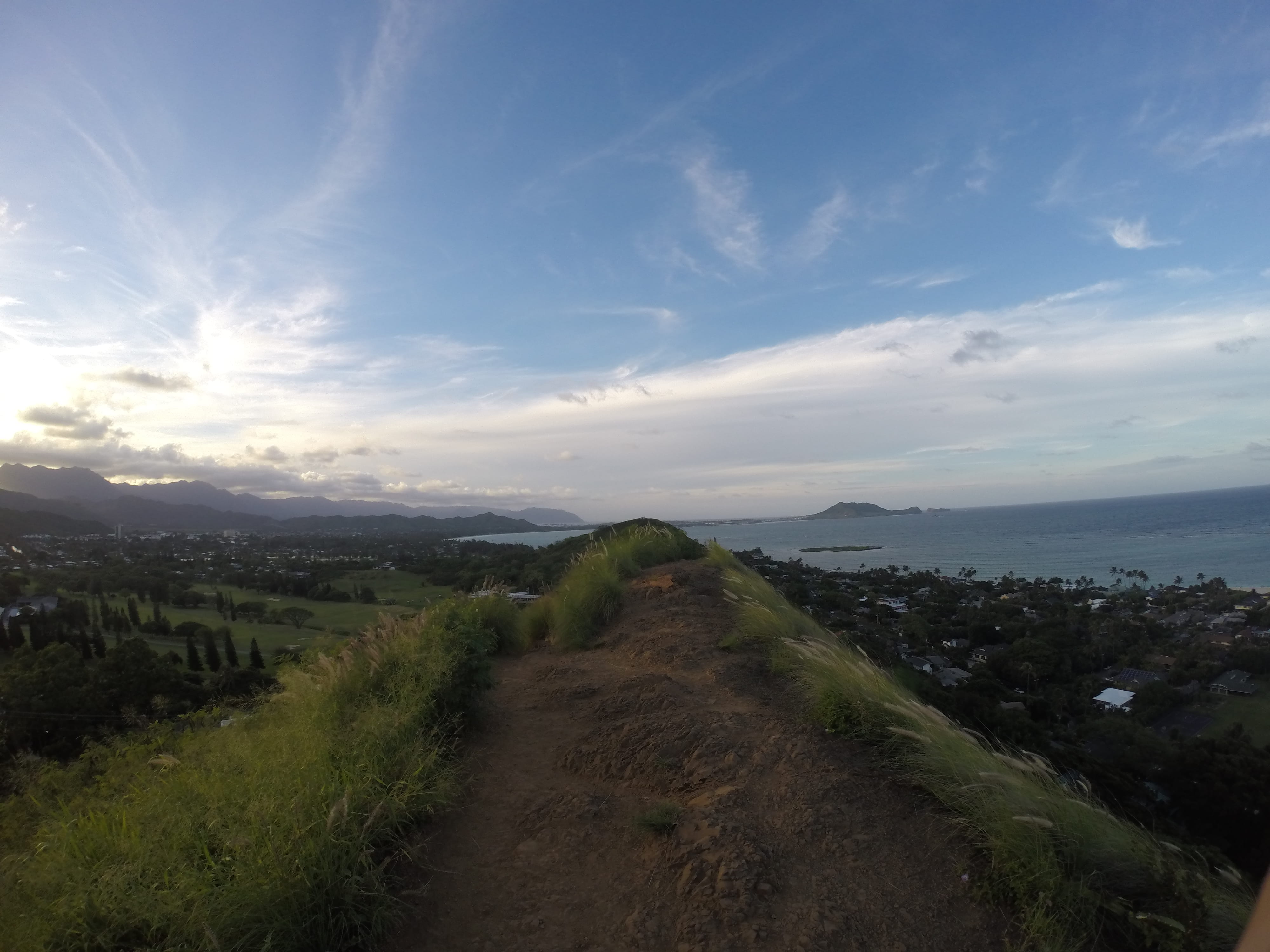 field, trail, idyllic, outdoors, kailua, tranquil scene, day, non-urban scene, beauty in nature, sky, grass, usa, lanikai pillbox, nature, land, 4K, plant, HD Wallpaper