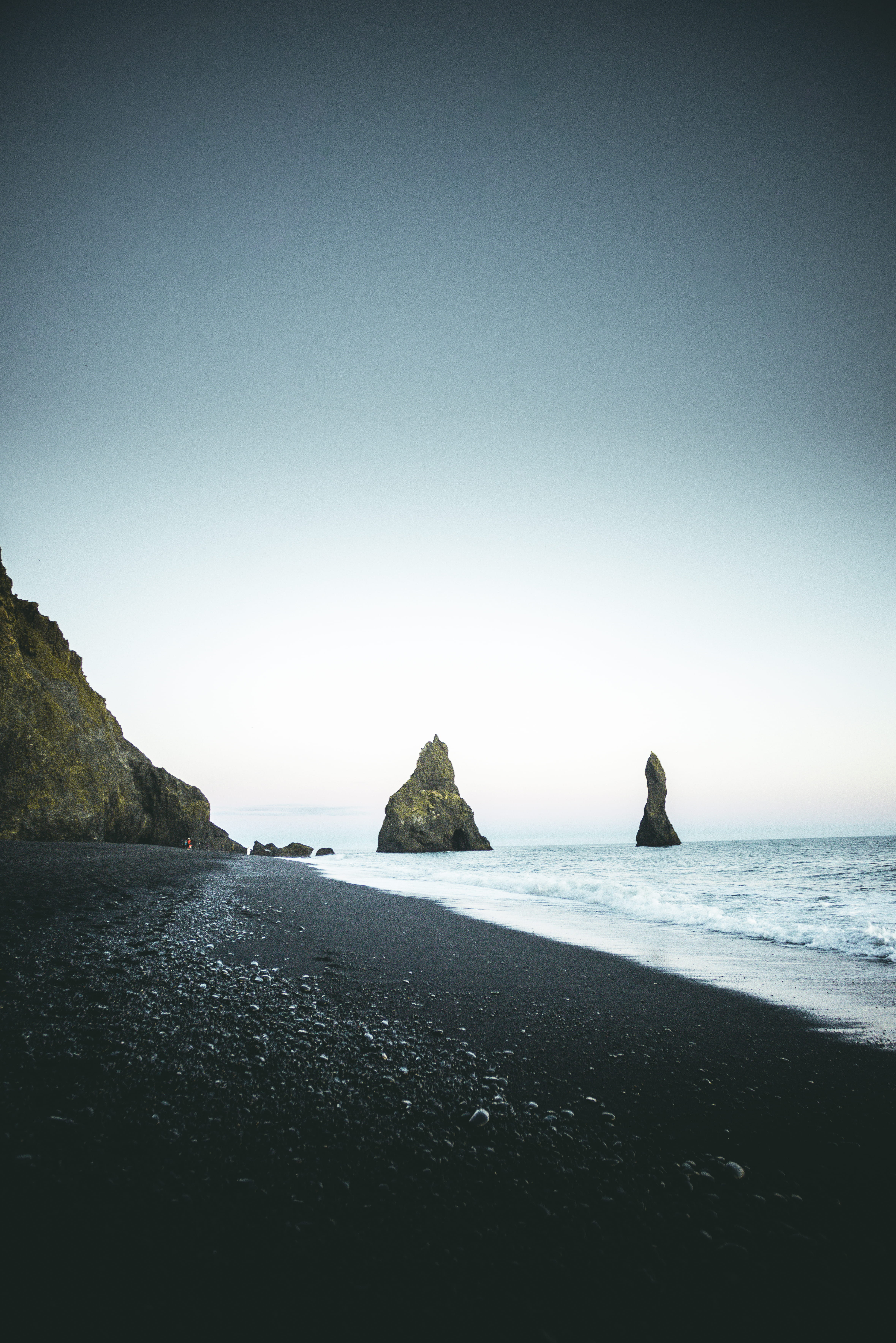 portrait, color Image, island, coast, seashore, mountain, sunset, overcast, copy Space, landscape, sun, black sand, vacations, day, seascape, ocean, beauty In Nature, Phone HD Wallpaper