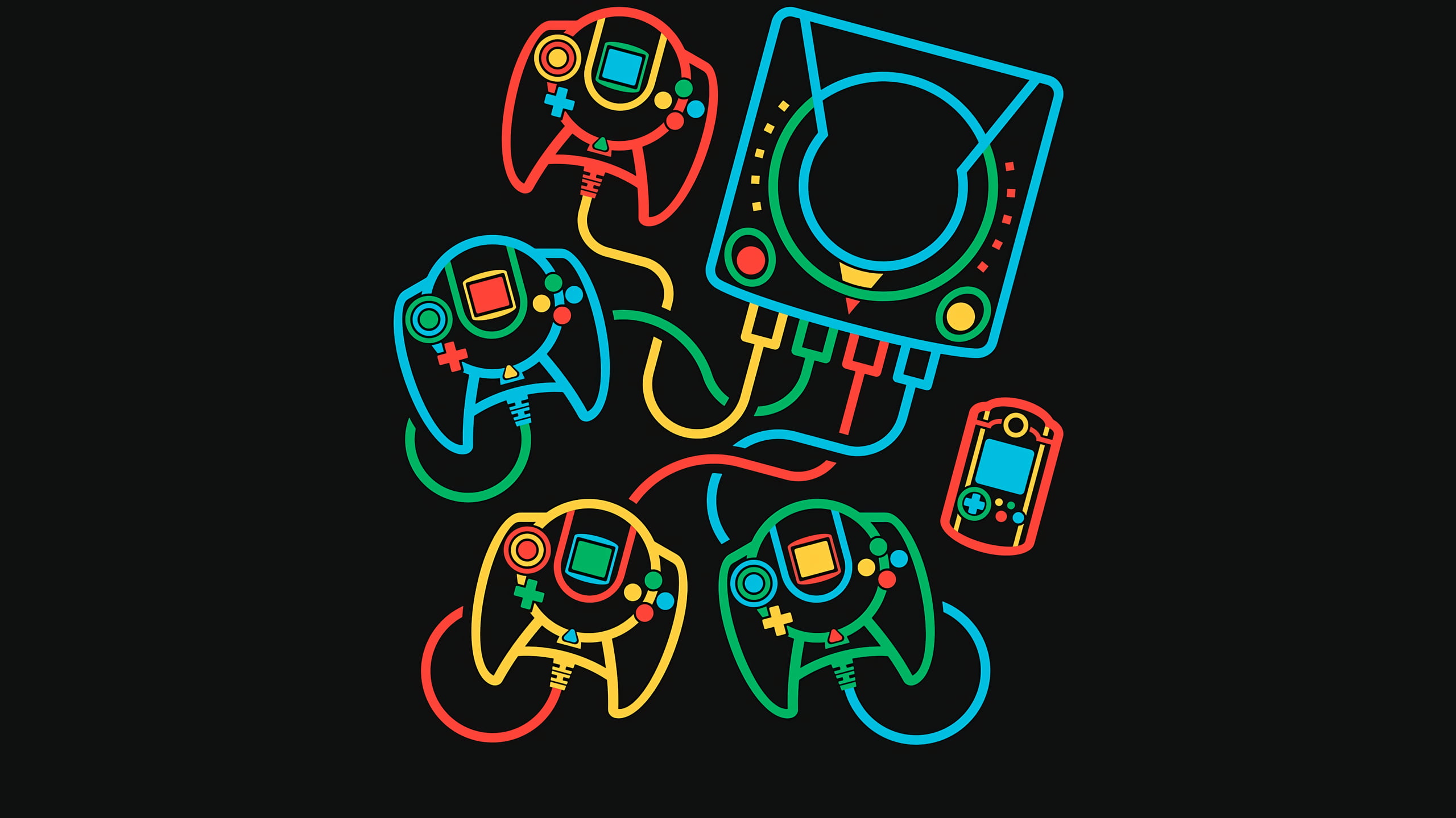 minimalism, 2K, Sega, black background, retro games, HD Wallpaper