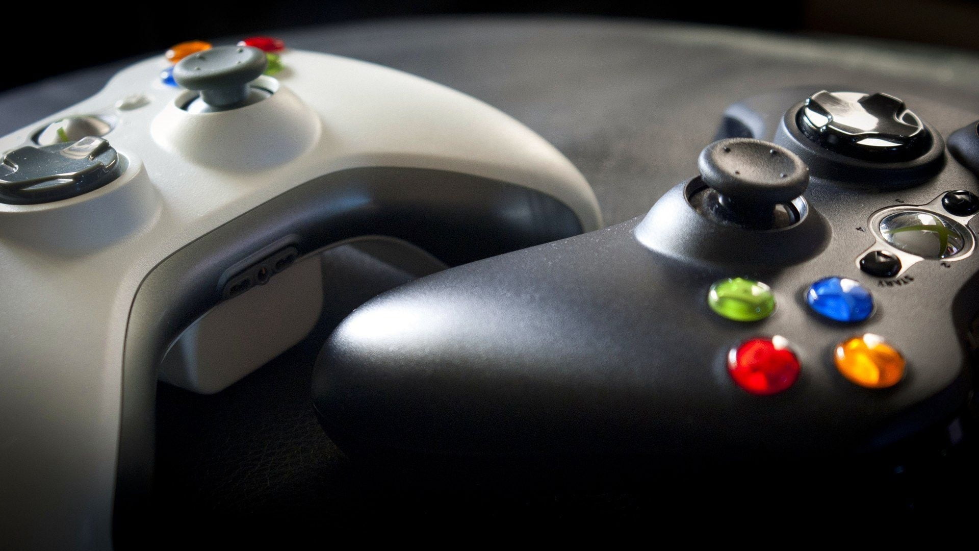 white, silver colored, joystick, close-up, controls, macro, black background, group of objects, medium group of objects, household equipment, 1080P, technology, HD Wallpaper