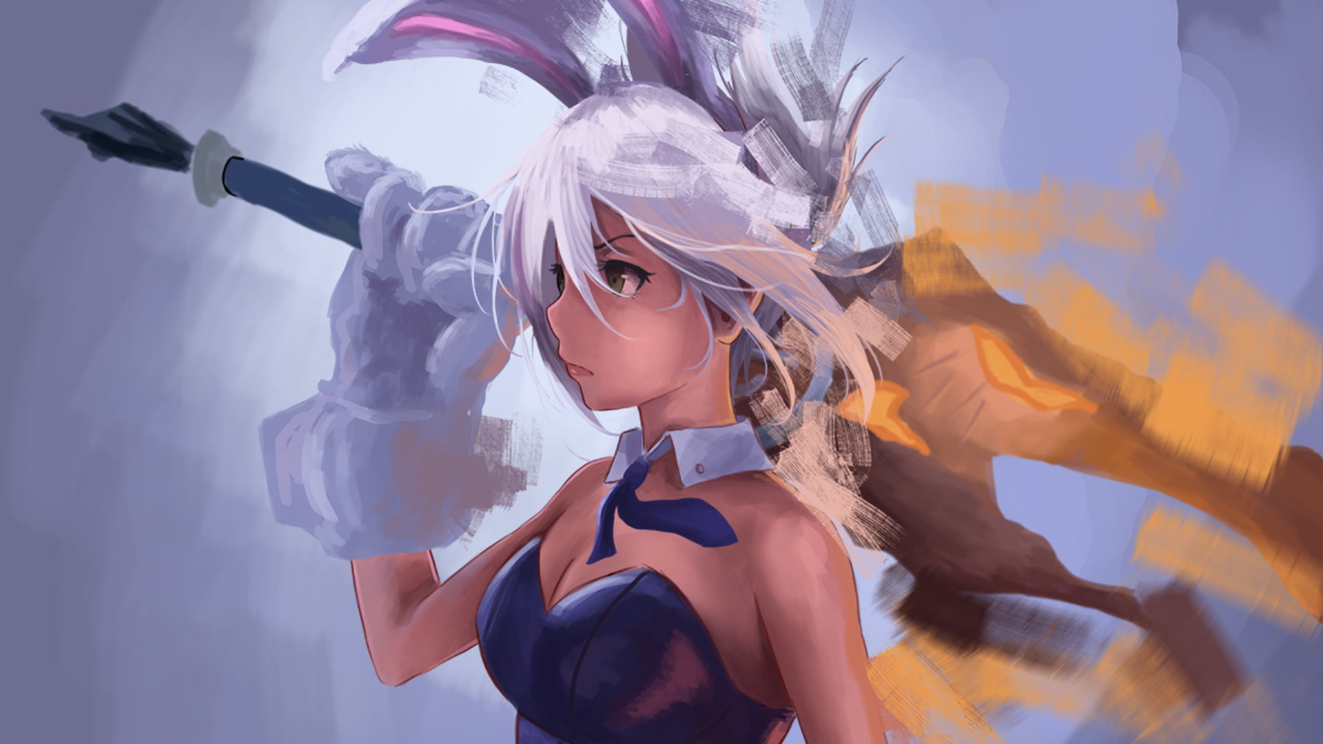 women, illustration, looking away, League Of Legends, beautiful woman, fashion, 1080P, mask, front view, Riven (League Of Legends), lifestyles, young women, HD Wallpaper