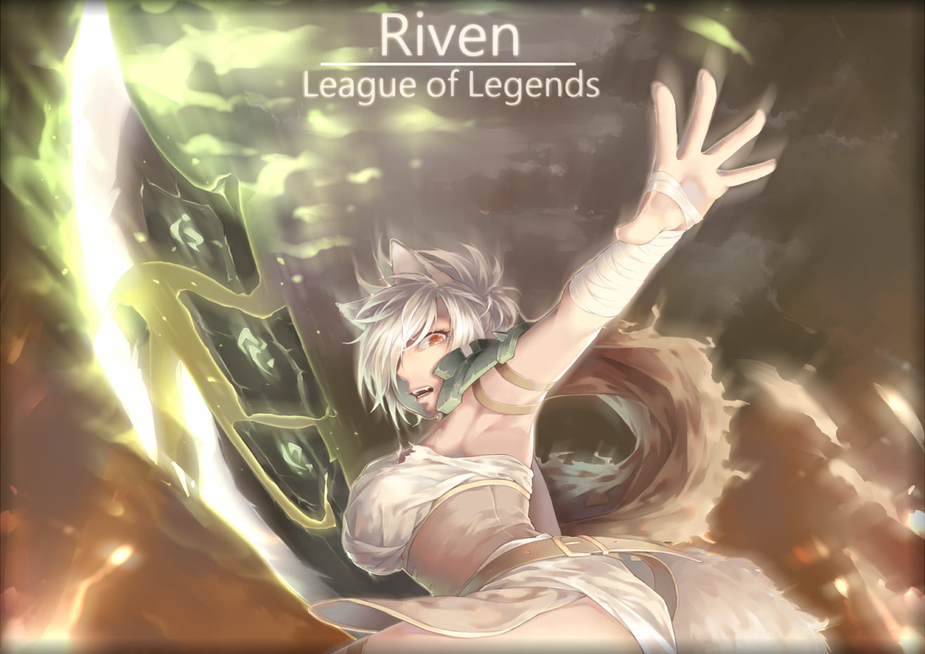 720P, Video Game, Tail, Riven (League Of Legends), League Of Legends, Animal Ears, HD Wallpaper