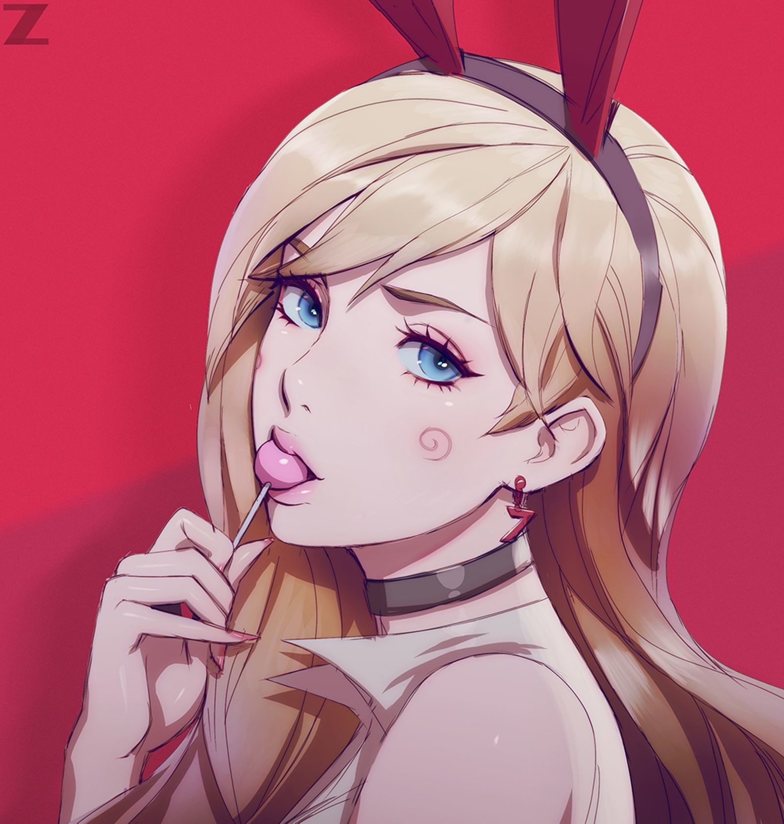 lolipop, zeronis, beauty, 720P, woman, blonde, blue, eyes, fantasy, Phone HD Wallpaper