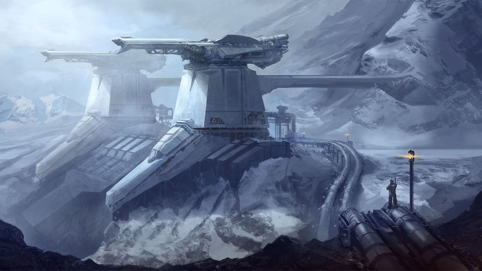 Halo, 1080P, Fantasy, Outpost, Landscape, HD Wallpaper