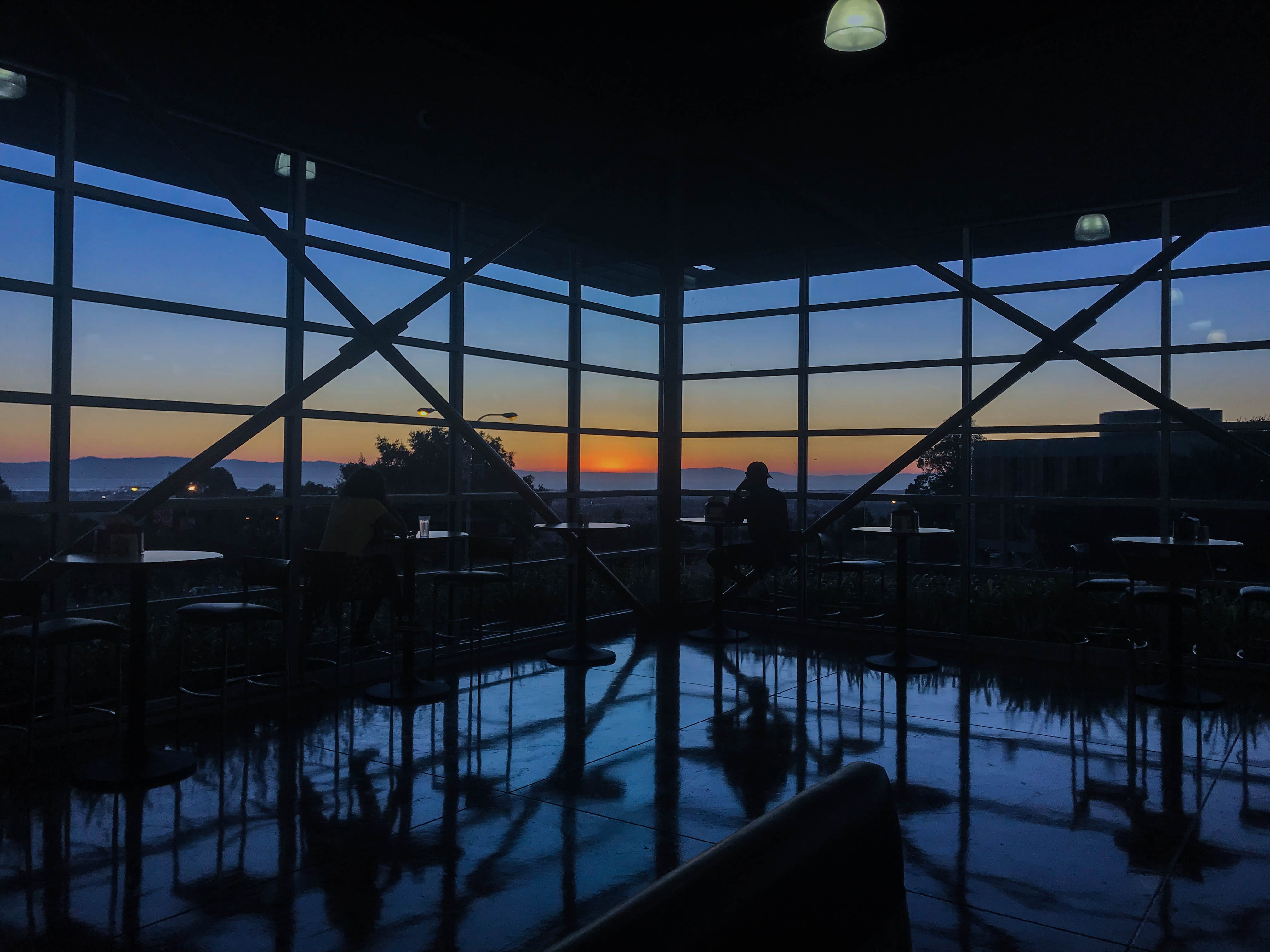 travel, silhouette, indoors, photo, sunset, water, group of people, photography, built structure, blue, transportation, looking out, 4K, yellow, room, HD Wallpaper
