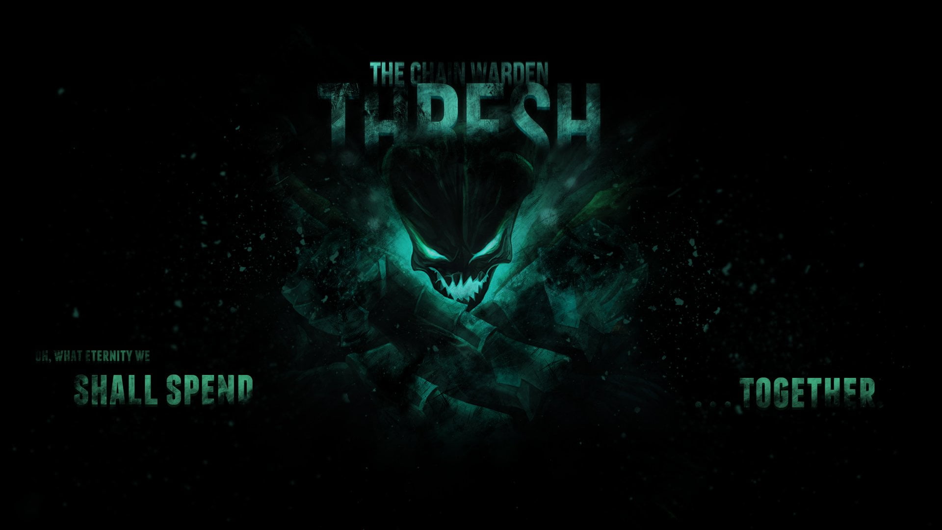 communication, horror, technology, people, indoors, capital letter, women, evil, human body part, Thresh (League Of Legends), dark, 1080P, Video Game, HD Wallpaper