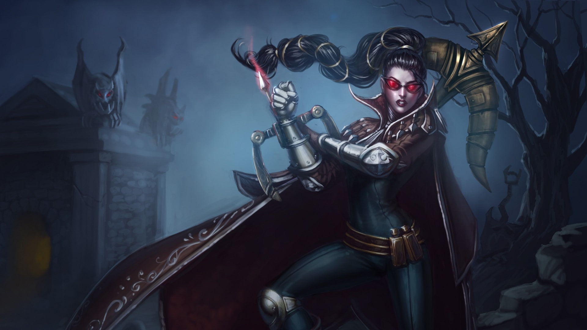 1080P, arrows, Video Games, crossbows, games, art, people, vayne, legends, league, video, artwork, glasses, hd, HD Wallpaper